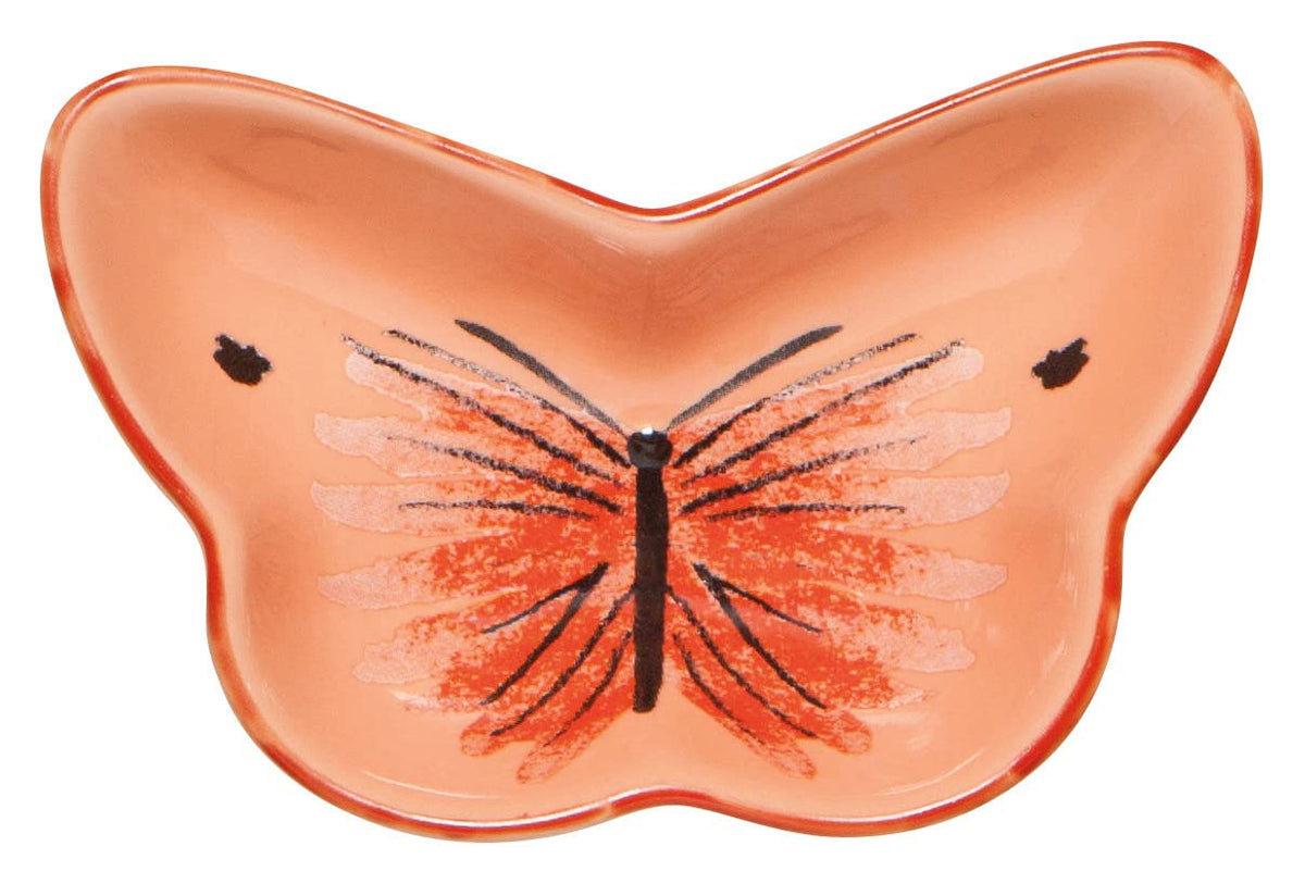 Now Designs Meadow Butterfly Shaped Ceramic Pinch Bowl Set, Soy Sauce Dish, Set of 6