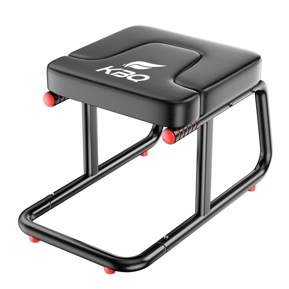 KBQ Yoga Headstand Bench, Yoga Inversion Chair, Headstand Trainer – U-Shaped Stool with 400LB Capacity, Double Armrest, Non-Slip Fitness Aid, Thick Breathable Mat, Home & Gym Stability Stool (Black)