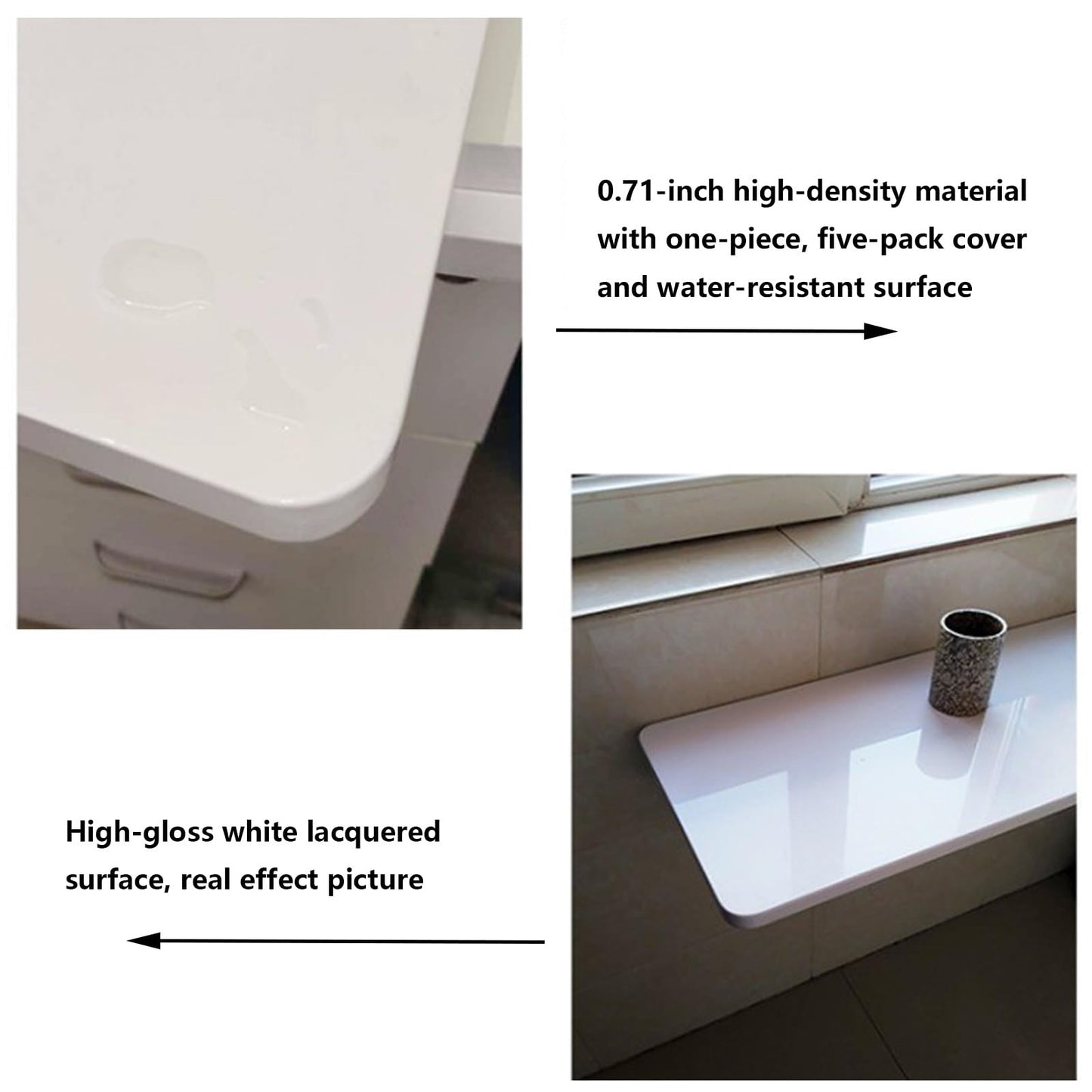 Folding Wall Mounted Murphy Desk Drop-Leaf Table, Wall Mounted Table,Space Saving Fold Down Floating Desk for Study, Bedroom (Size : W40xL70cm/W15.7xL27.6in)
