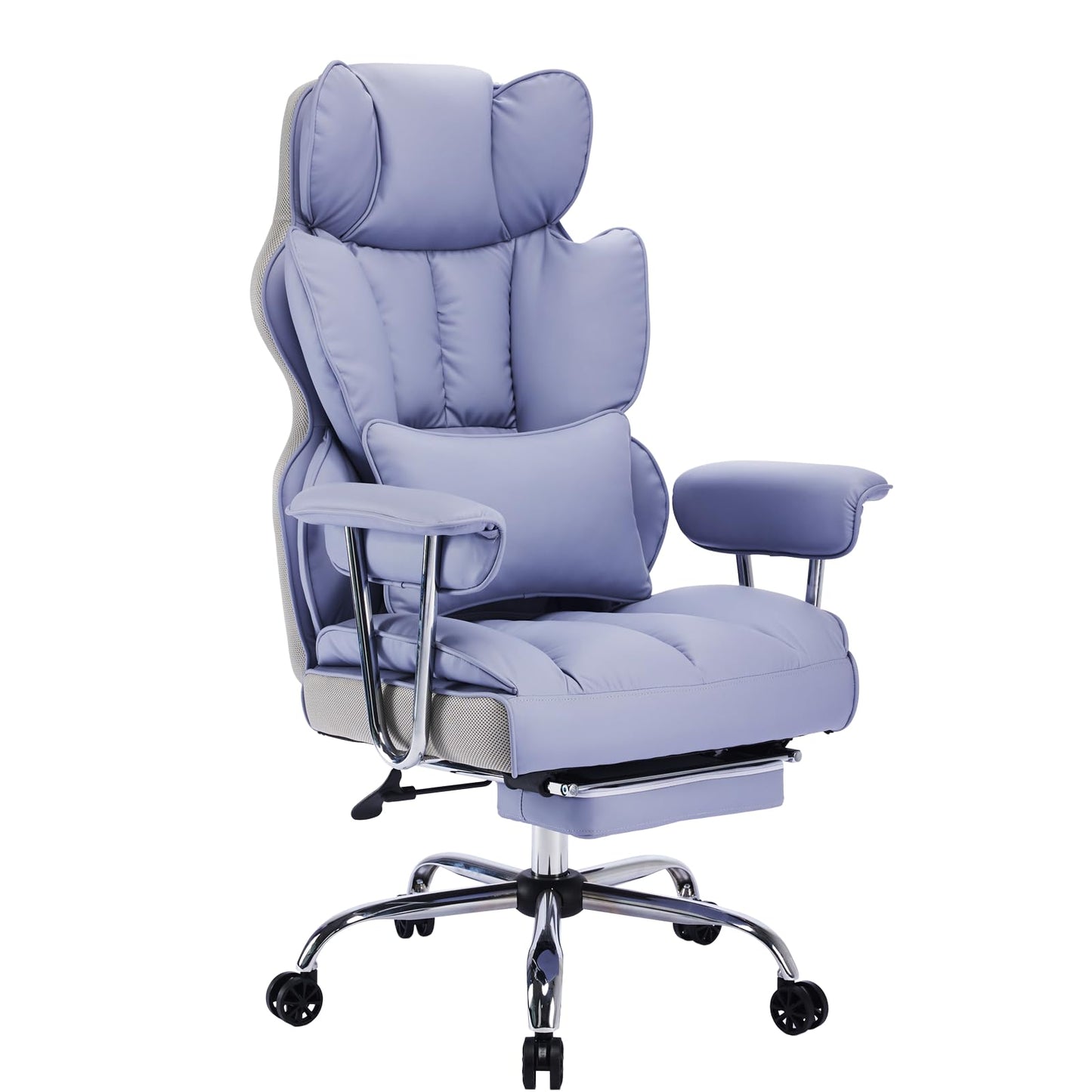 Efomao Big and Tall Office Chair 440LBS, Purple Heavy Duty Executive Chair with Footrest, Ergonomic Desk Chair for Home Office, Wide Computer Chair