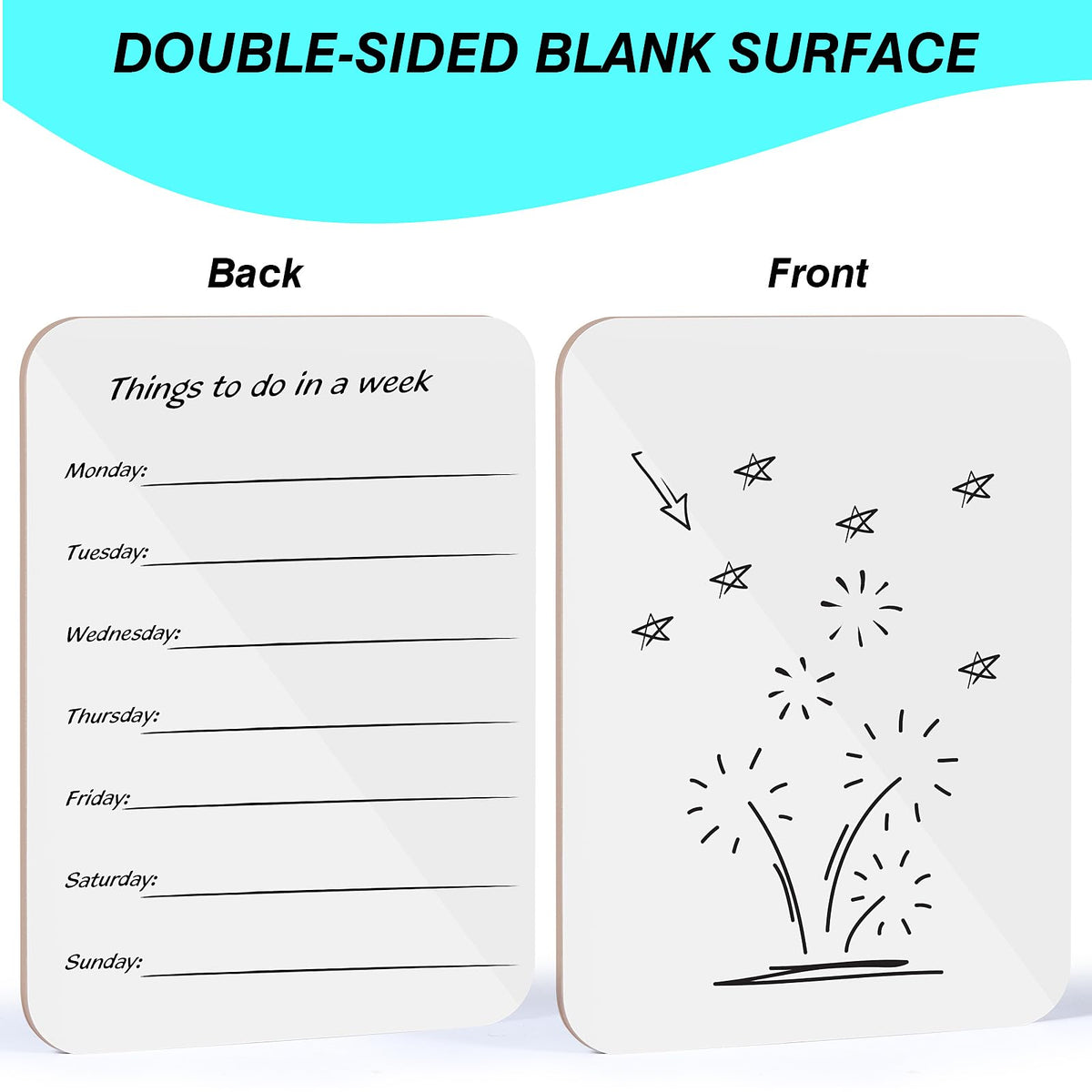 6 Pack Small White Board Dry Erase Boards Classroom Teachers Pack Mini White Boards 9" x12” Personal Whiteboards for School Students Supplies Lapboards l 6 Mini Erasers， 6 Makers Included (6)