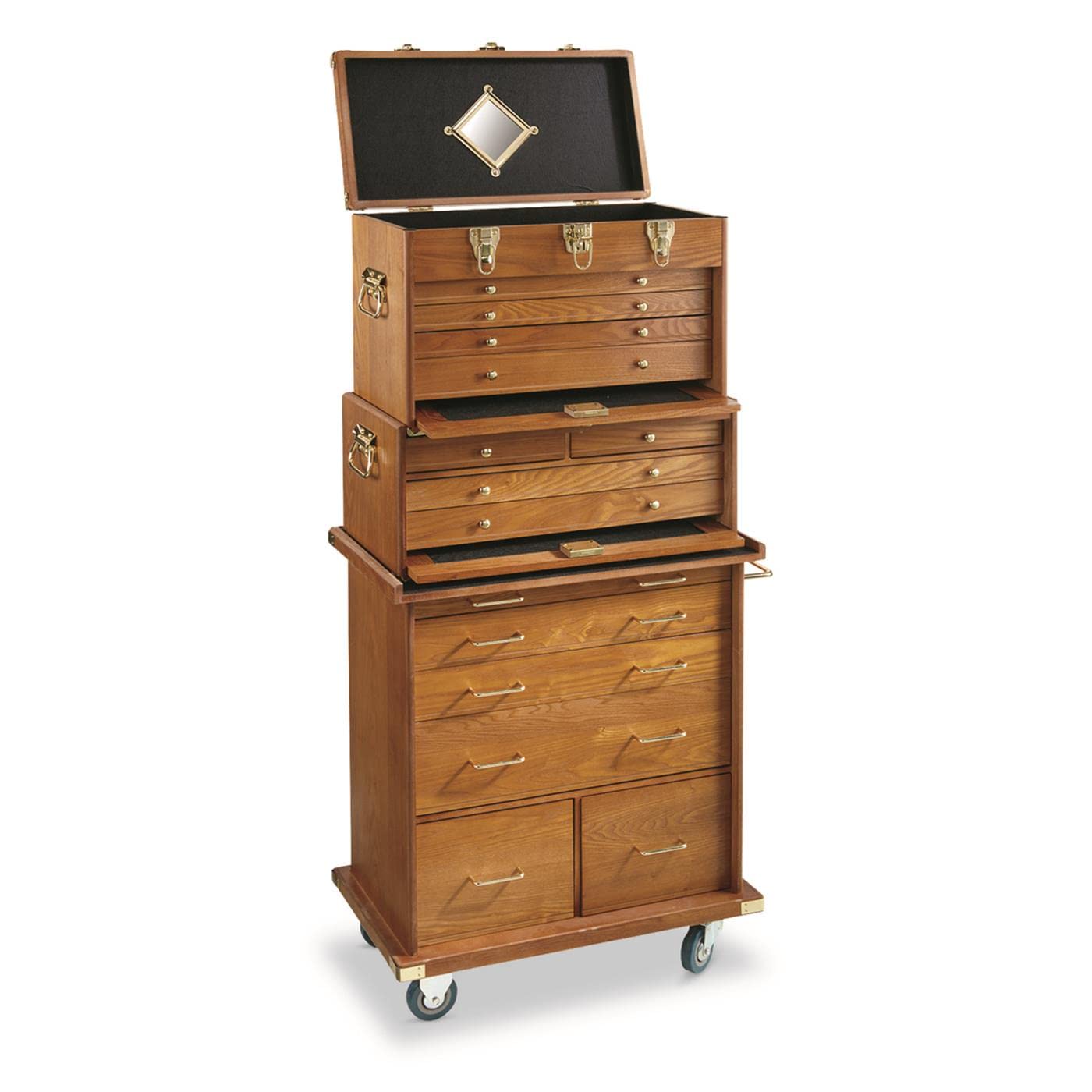 CASTLECREEK Storage Cabinet with Drawers Wood, Great for Under Desk Storage & Office Storage Cabinet Oak