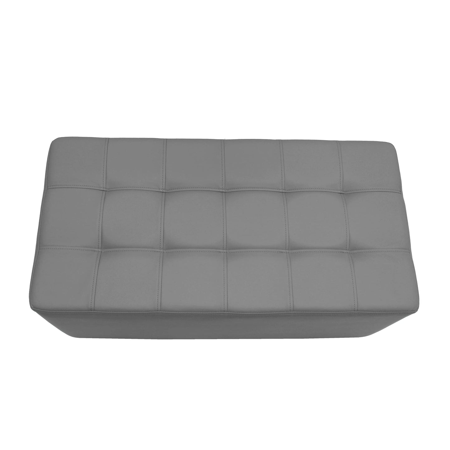 Factory Direct Partners Tufted Rectangle Accent Ottoman Bench Beautifully Upholstered Furniture for Modern Home, Office, Library or Waiting Area Seating, Footstool, Table Use - Gray, 14046-GY