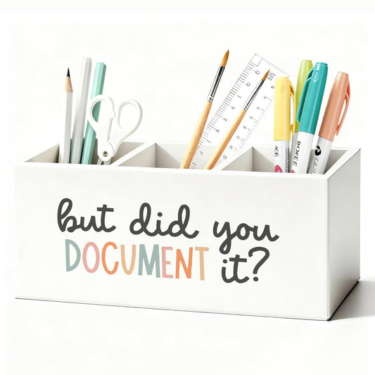 LIANGW Funny But Did You Document It Pen Pencil Holder for Desk, HR Human Resources Gifts, Office Humor Gifts for Coworkers Women Men Wooden Box Sign Decorations for Office Desk Tabletop