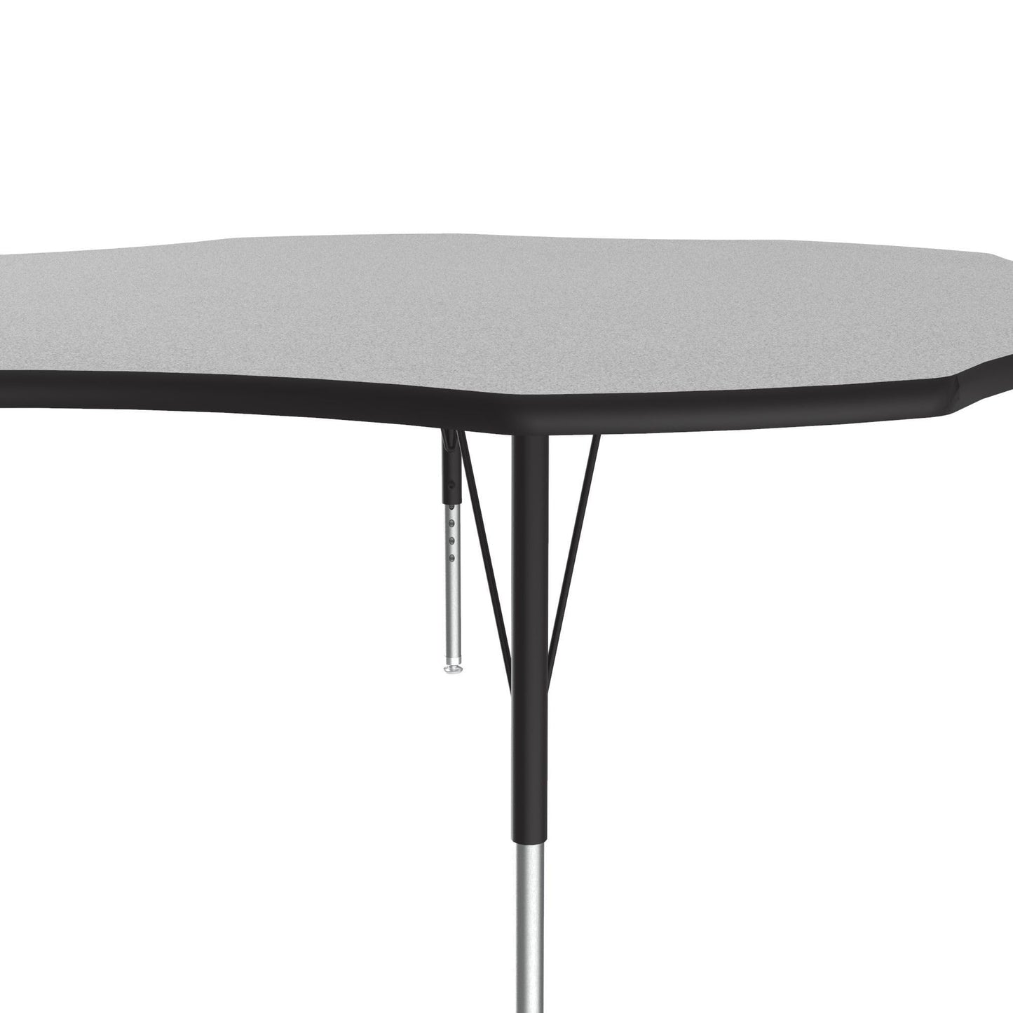 Correll 60" Flower Shaped Classroom Activity Table, Height Adjustable (19"-29") Gray Granite Durable High Pressure Laminate, School Furniture, Made in The USA