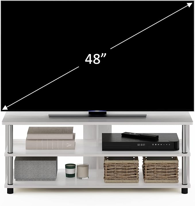 Furinno Sully TV Stand, 3-Tier Rectangular Entertainment Center