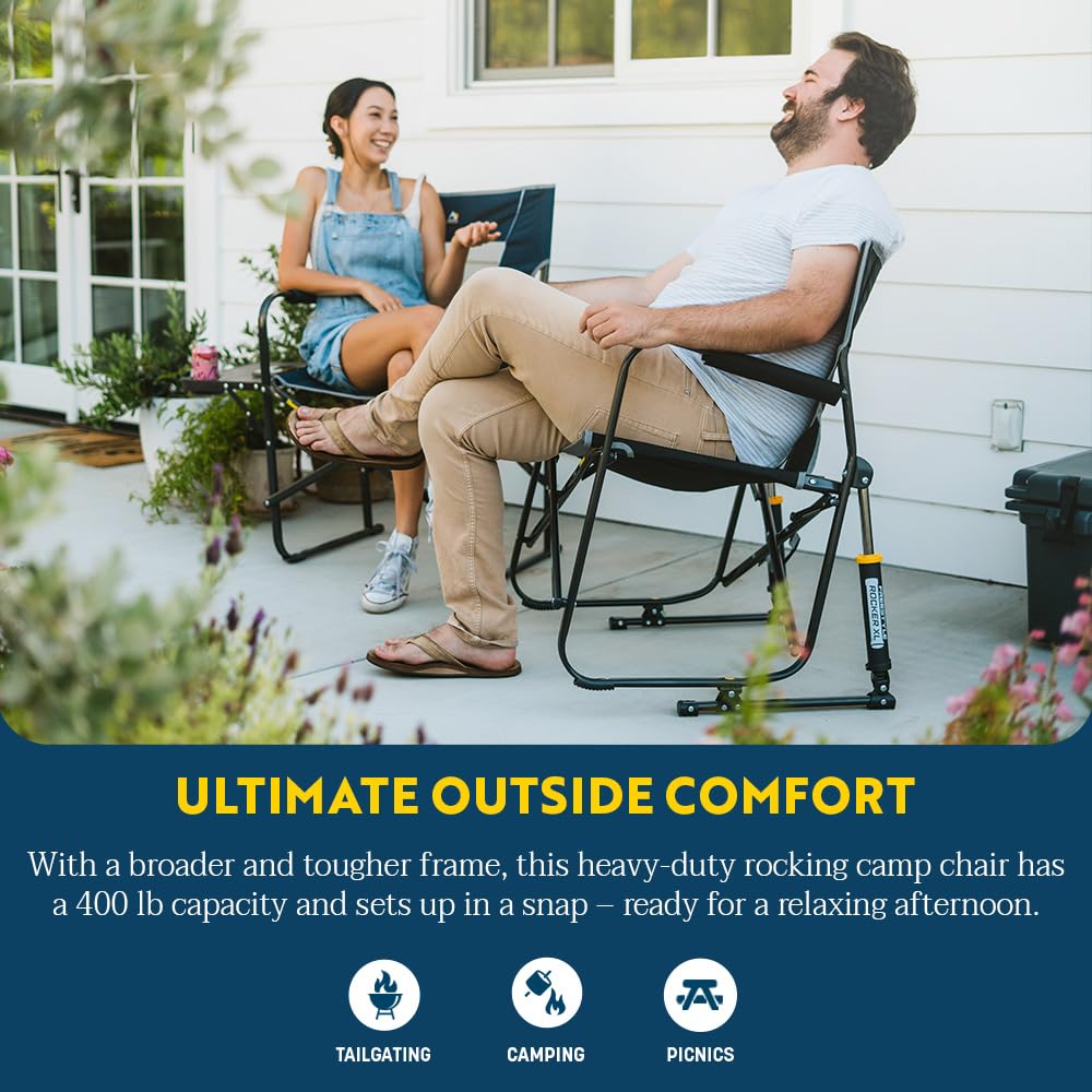 GCI Outdoor Freestyle Rocker XL Portable Folding Rocking Chair and Outdoor Camping Chair