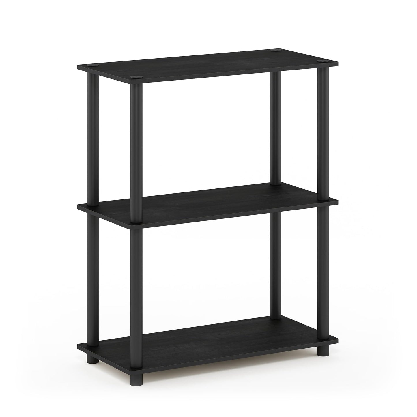 Furinno Turn-N-Tube Storage Shelves, 3-Tier Book Shelf, Corner Shelf, Toolless Open Shelves, for Organization and Storage, Living Room, Garage, Home Office, Amber Pine