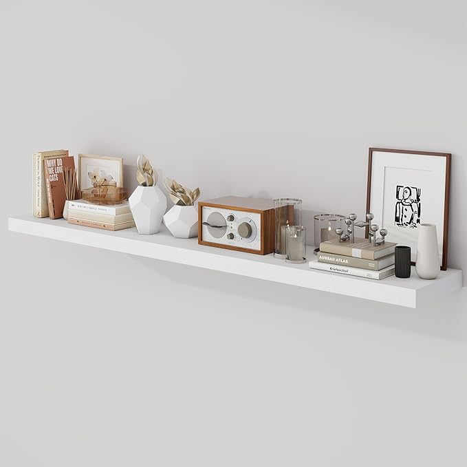 Acovy 55 Inch Floating Shelves, 9.3" Deep Floating Shelf Wall Mounted, Rustic