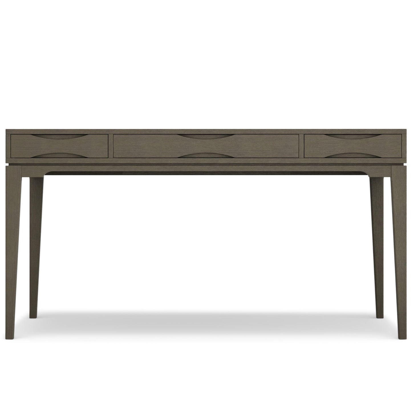 SIMPLIHOME Harper Desk - 60 Inch Wide Solid Wood Writing Desk in Farmhouse Grey, Mid-Century Modern Home Office Computer Table for Workspace or Study with 2 Drawers and Flip-Down Keyboard Tray