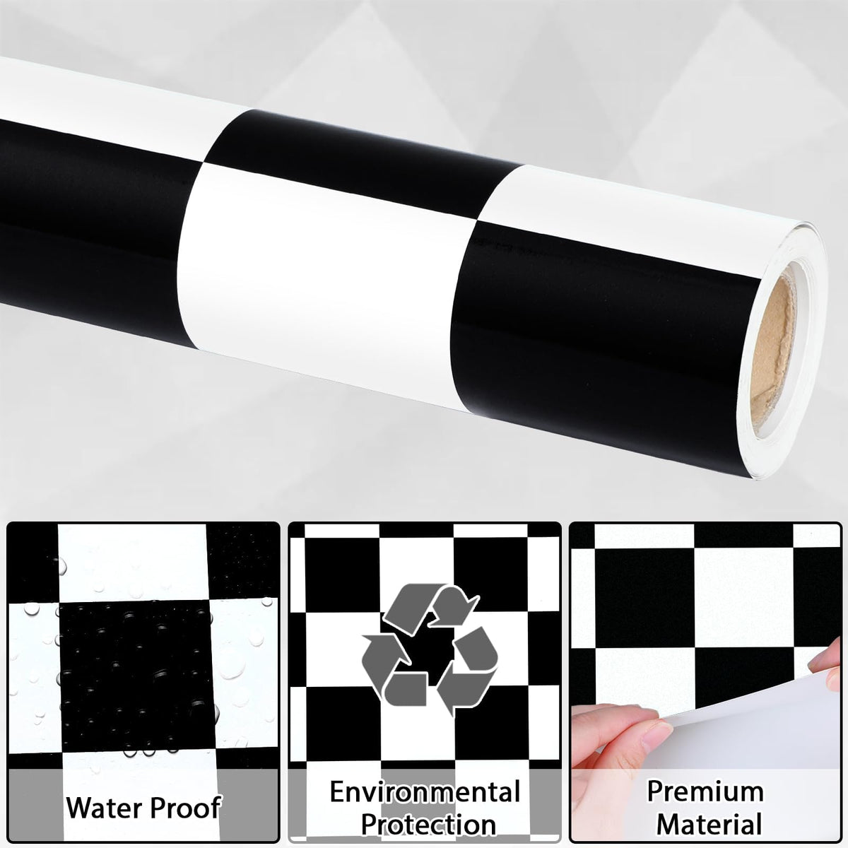Black White Checkered Bulletin Board Paper Roll Black Plaid Bulletin Board Background Paper Back to School Classroom Decoration Poster for Art Craft DIY Home Office Classroom Supplies 17.7in x 20ft