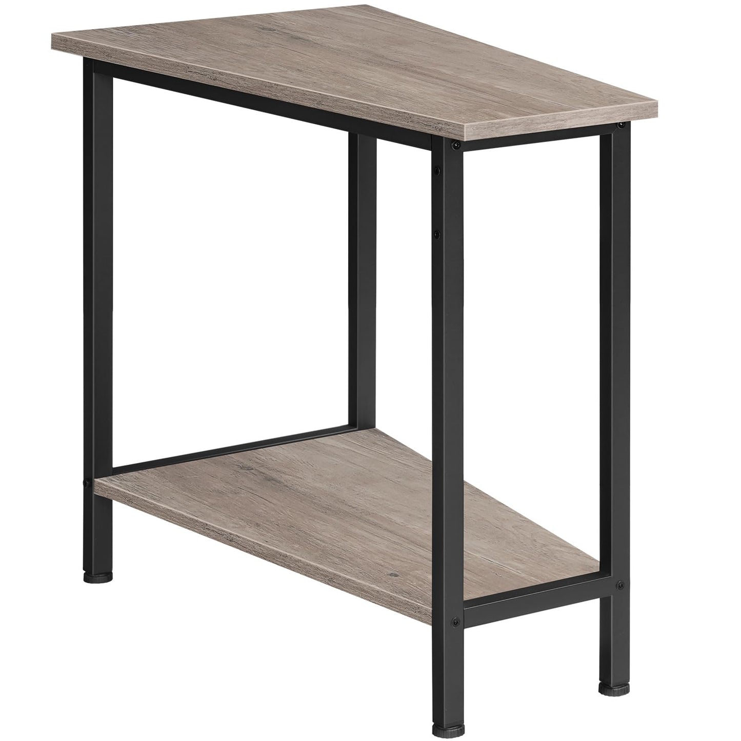 HOOBRO Wedge End Table, Recliner Wedge Side Table with Storage, Industrial Triangle Accent Table for Small Space, Corner, Living Room, Apartment, Greige BG64BZ01G1