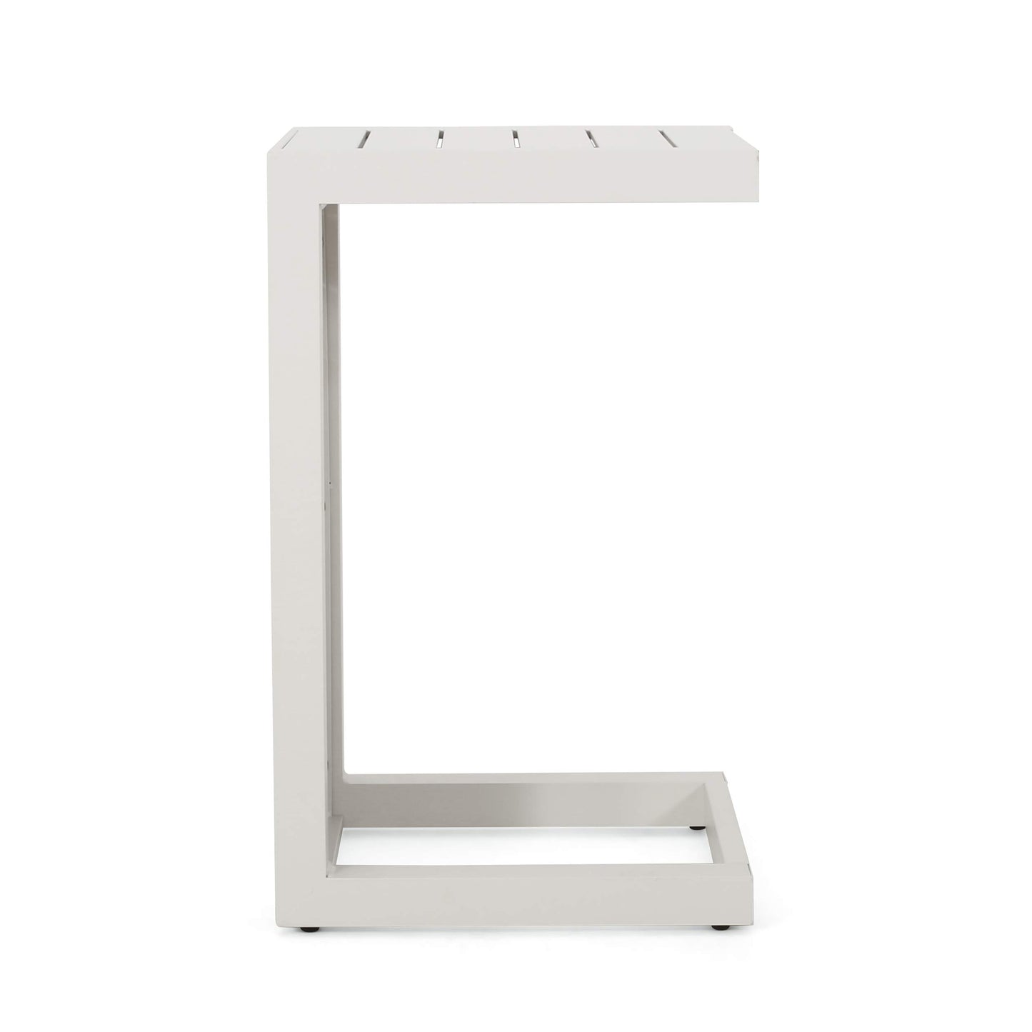 Christopher Knight Home Jesse Coral Outdoor Modern Aluminum C-Shaped End Table, White