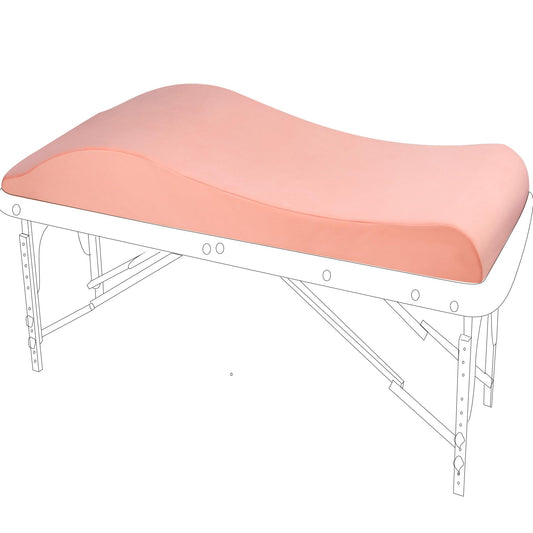 Lash Bed Topper for Massage Table, Ergonomic Curvy Esthetician Mattress Topper Crafted High Density Foam, Beauty Salon Massage Bed Pad with Removable & Washable Cover, Eyelash/Spa/Wax/Facial-Pink