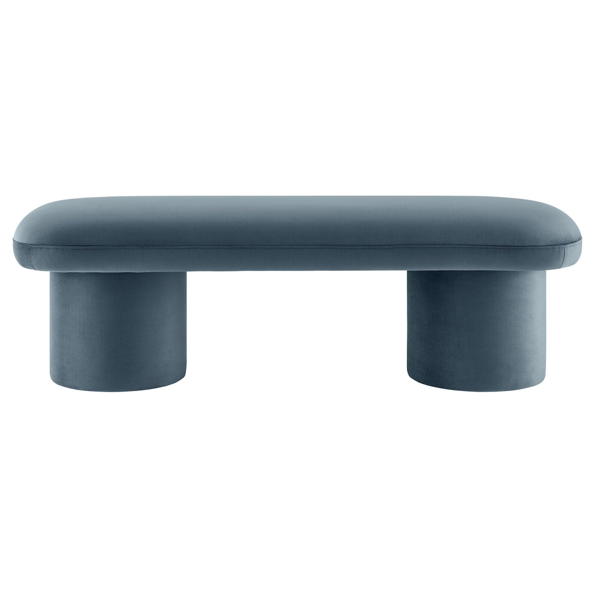 Modway Orla Performance Velvet Upholstered Bench in Cadet Blue