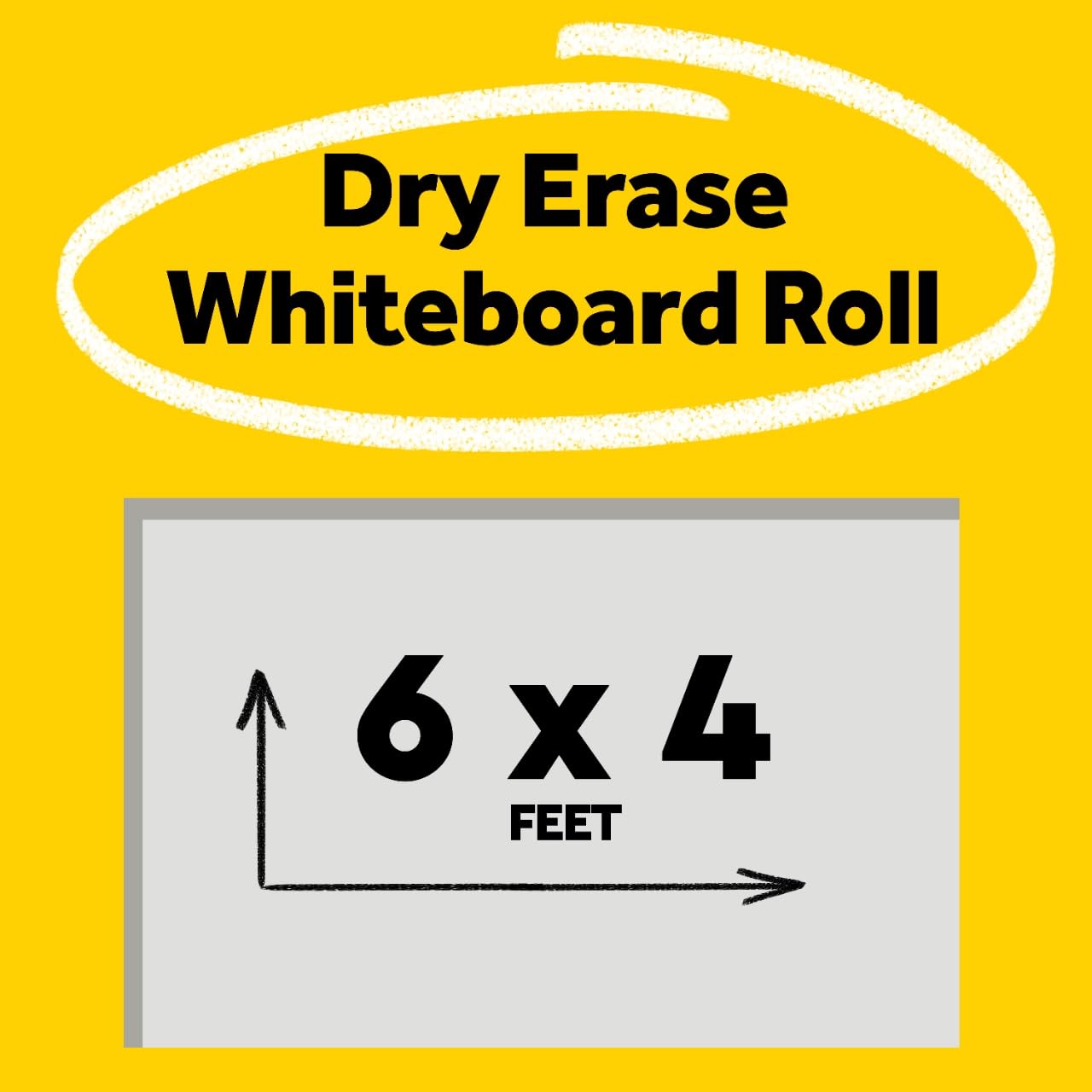 Post-it Dry Erase Whiteboard Film Surface for Walls, Doors, Tables, Chalkboards and More, Removable Sticky White Board , Stain-Proof, Easy Installation, 6 x 4 ft Roll