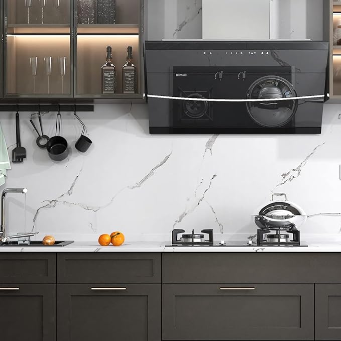 FunStick 24" x 200" Matte Peel and Stick Countertops White Marble Contact Paper