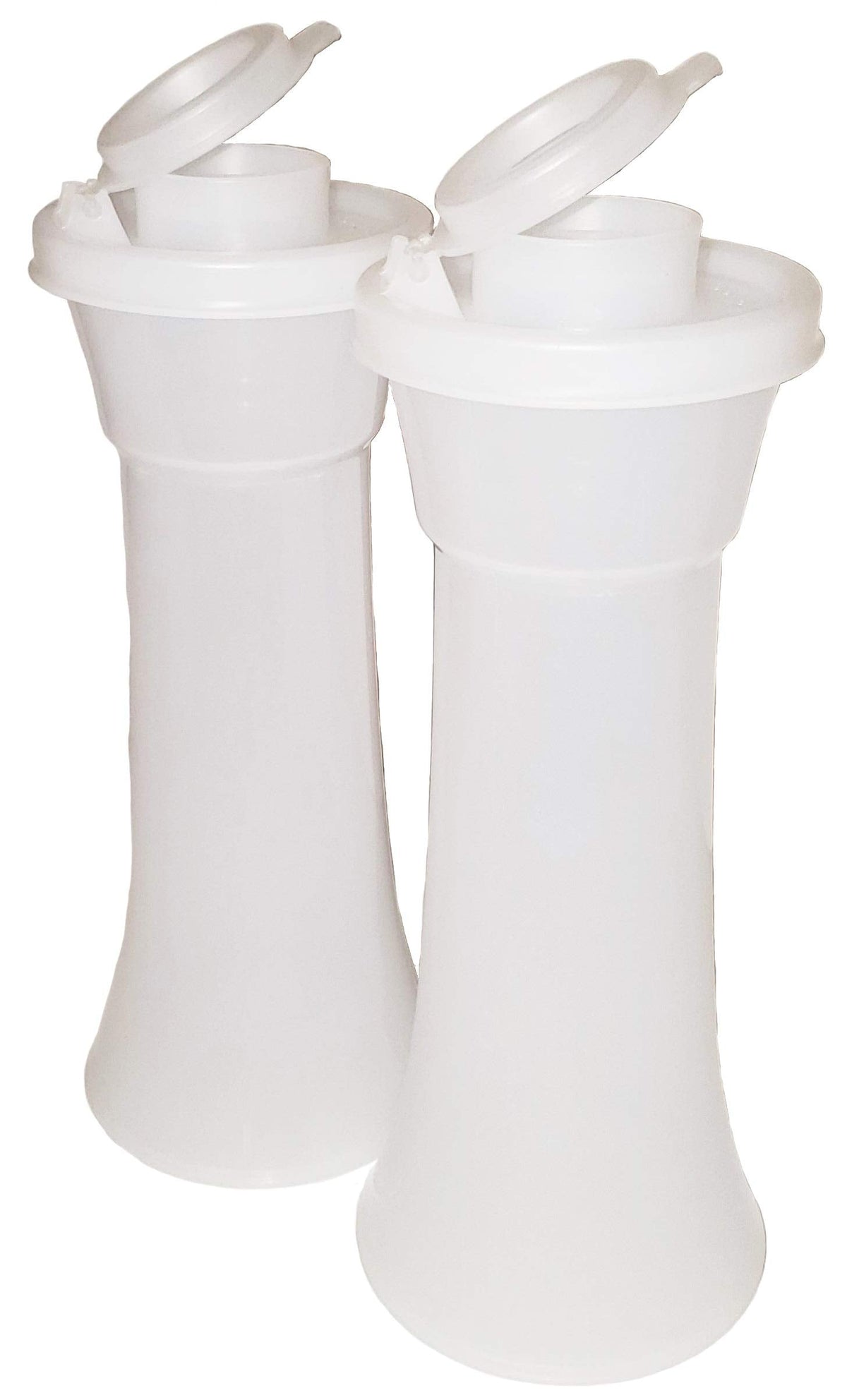 Tupperware Classic Sheer Tall Hourglass Salt and Pepper Shakers Set