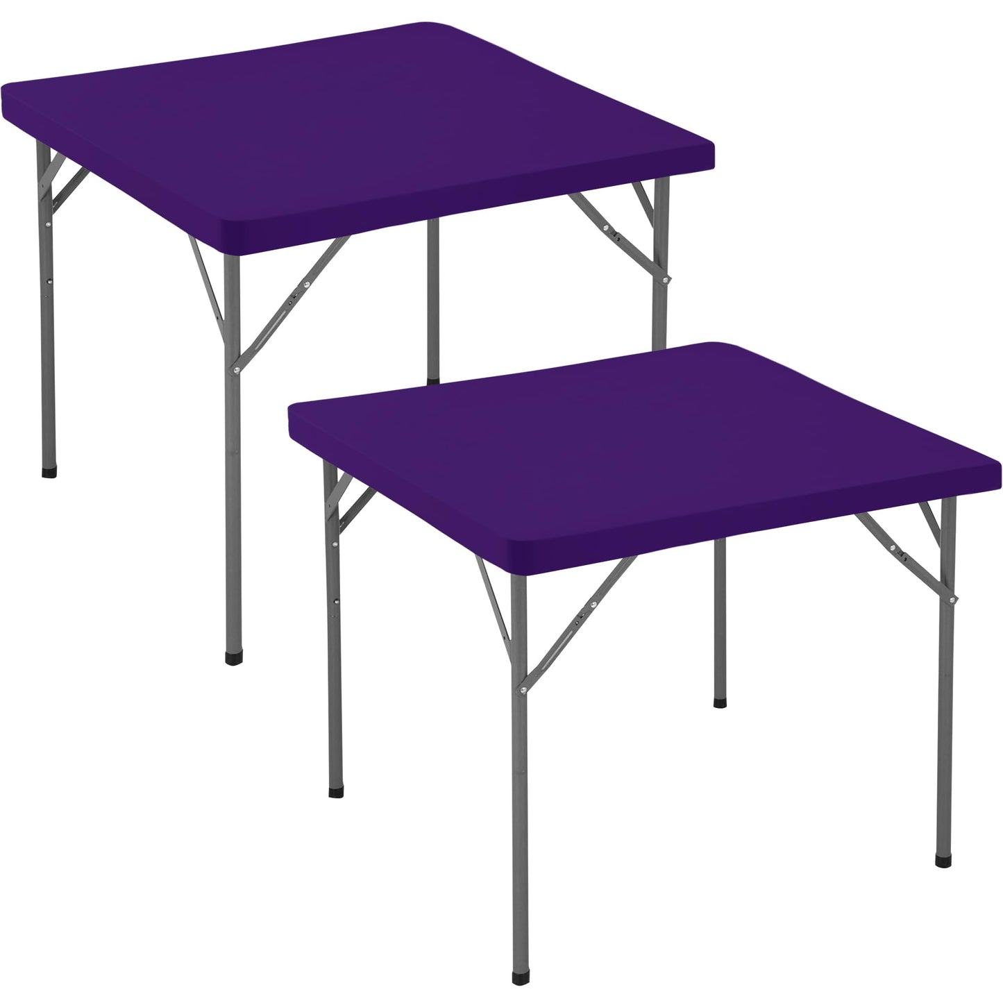 Enjoyidea Square Fitted Tablecloth 34x34 Inch-2 Pack Dark Purple Elastic Spandex Table Cover-Small Stretch Card Folding Table Cloths Topper Cap for Kitchen Dining Picnic Patio Outdoor Party Tables