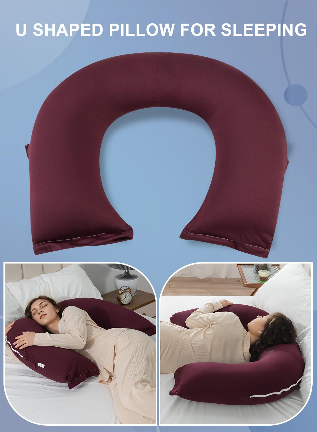 INSEN Reading Pillow, Back Pillow for Sitting in Bed for Reading, Nurse & Relax, Reading Pillow for Adults, Moms & Kids, Sit Up Pillow for Bed, Dark Purple