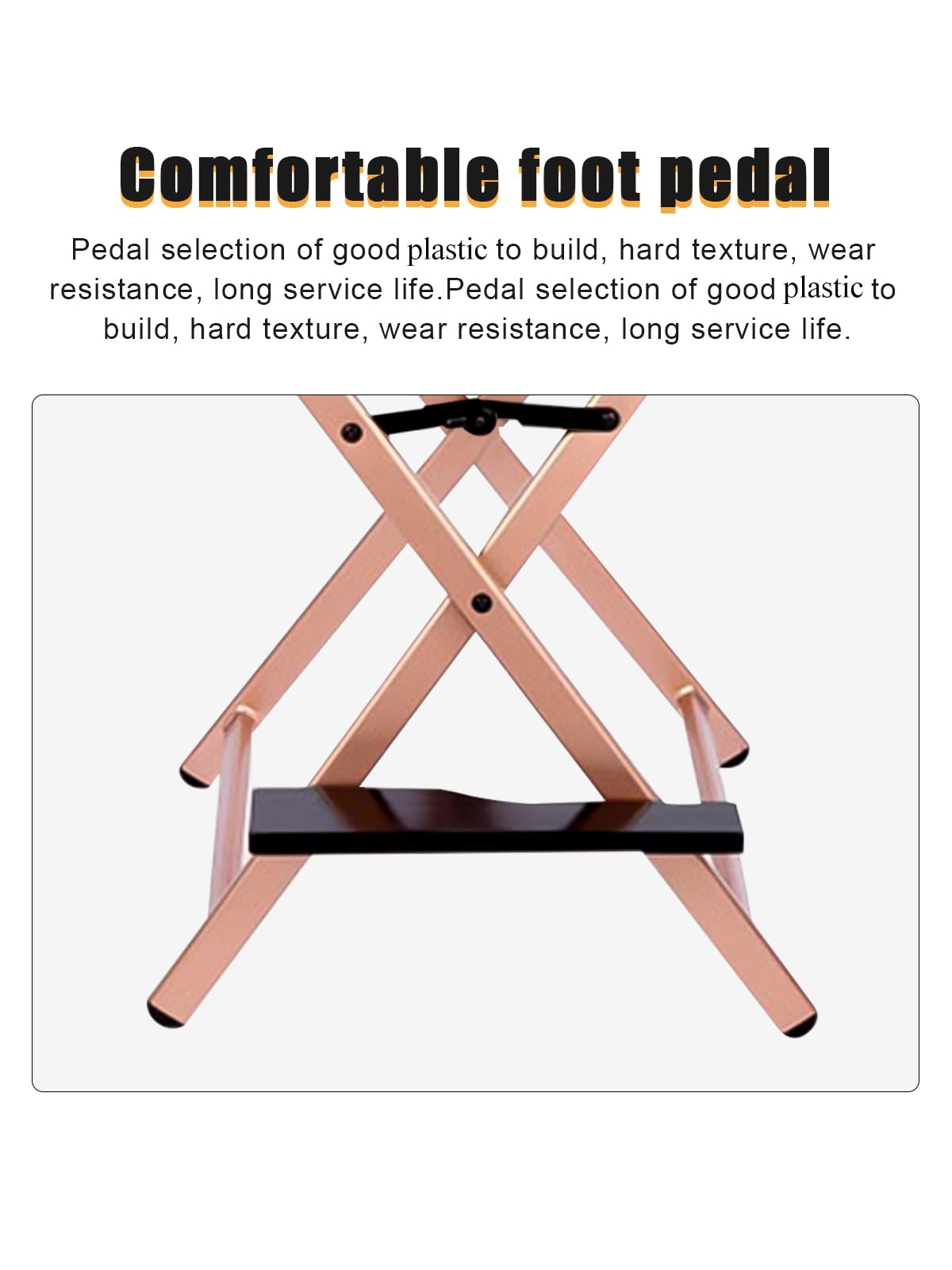 Lorvain Folable Makeup Artist Stool Chair, Protable Tall Folding Directors Chair, Aluminum Makeup Chair with Head Rest for Studio Salon Vanity, Bar Height - Gold Chairs