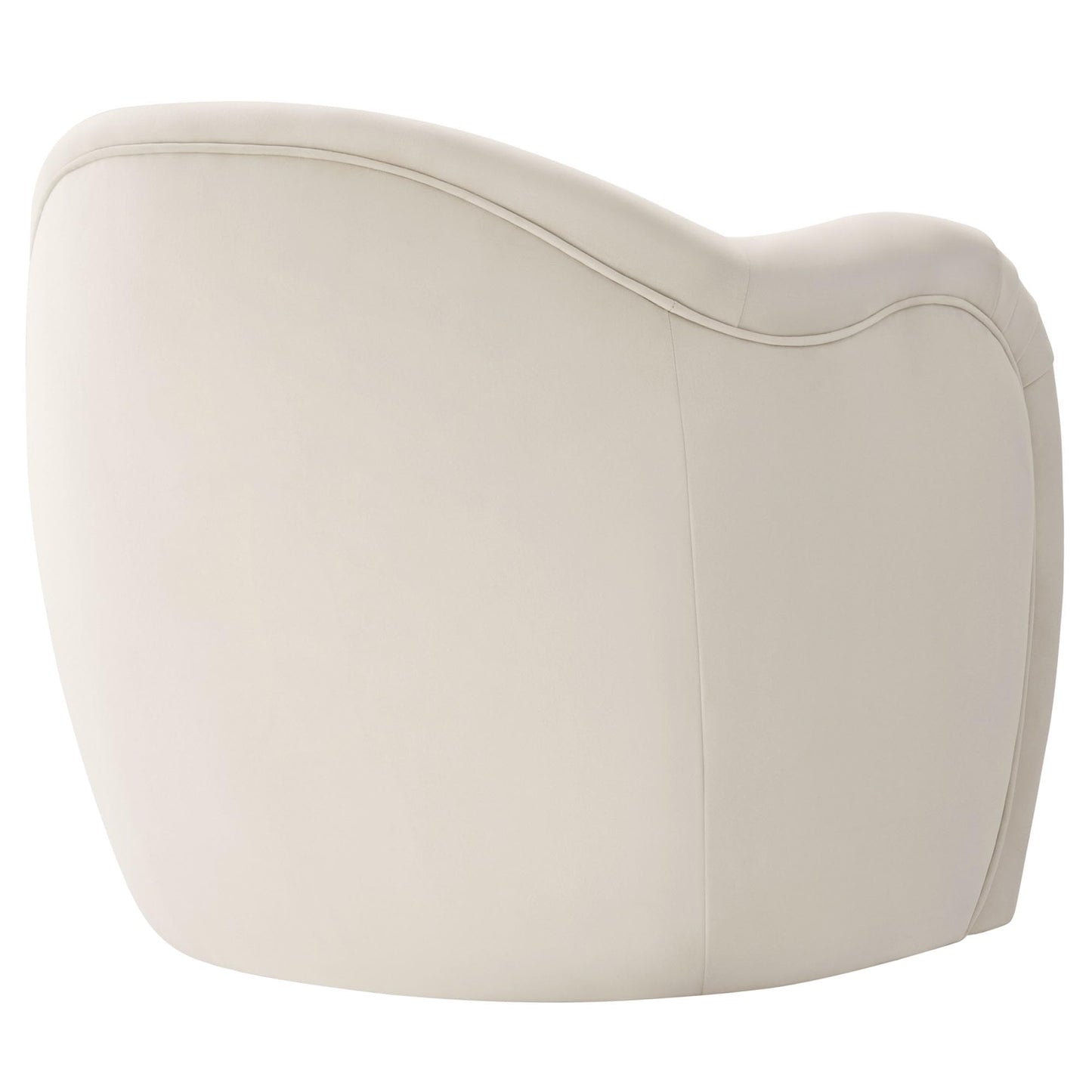Modway Compose Barrel Chair with Performance Velvet Fabric in Alabaster – Upholstered Accent Armchair with Curved Backrest – Cozy Lounge Chair for Reading – Round Comfy Single Sofa Club Chair