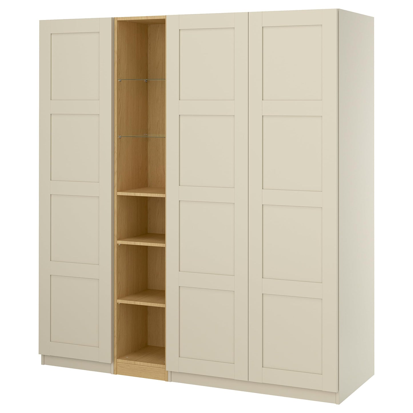 ProTuning PAX/BERGSBO Wardrobe combination, grey-beige grey-beige/oak effect, 185x60x201 cm
