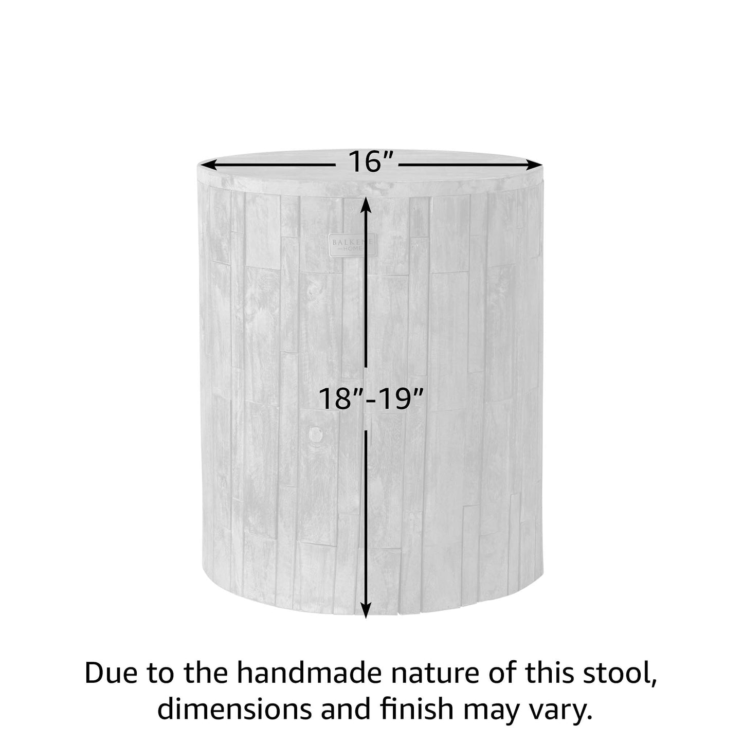 Patio Sense 62420 Elyse Round Rustic Garden Stool Wood Outdoor Seating & End Table Portable Adaptable Outdoor Furniture Ideal For Entertaining, Gardening & Decor - Seasoned Patina Finish May Vary