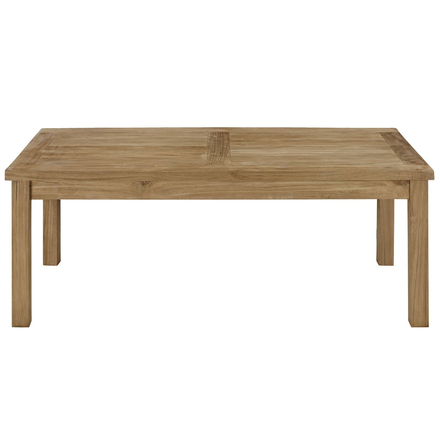 Modway Marina Premium Grade A Teak Wood Outdoor Patio Rectangle Coffee Table in Natural