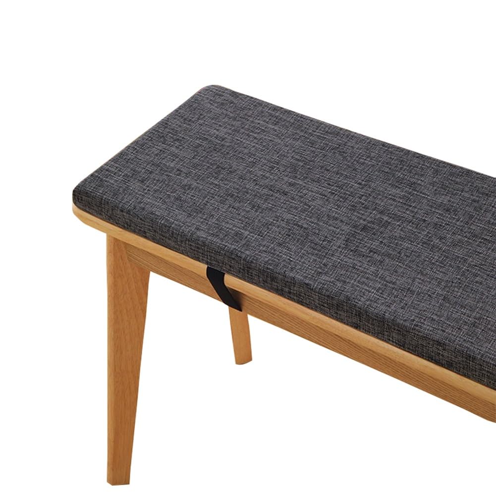Lvgesse 3cm Thick Bench Cushion for Indoor/Outdoor Custom Size Thick Linen Non-Slip Seat Pad with Zipper Removable Cover for Patio Garden Swing Porch Window Chair Furniture Cushions(Dark Gray,12x70)
