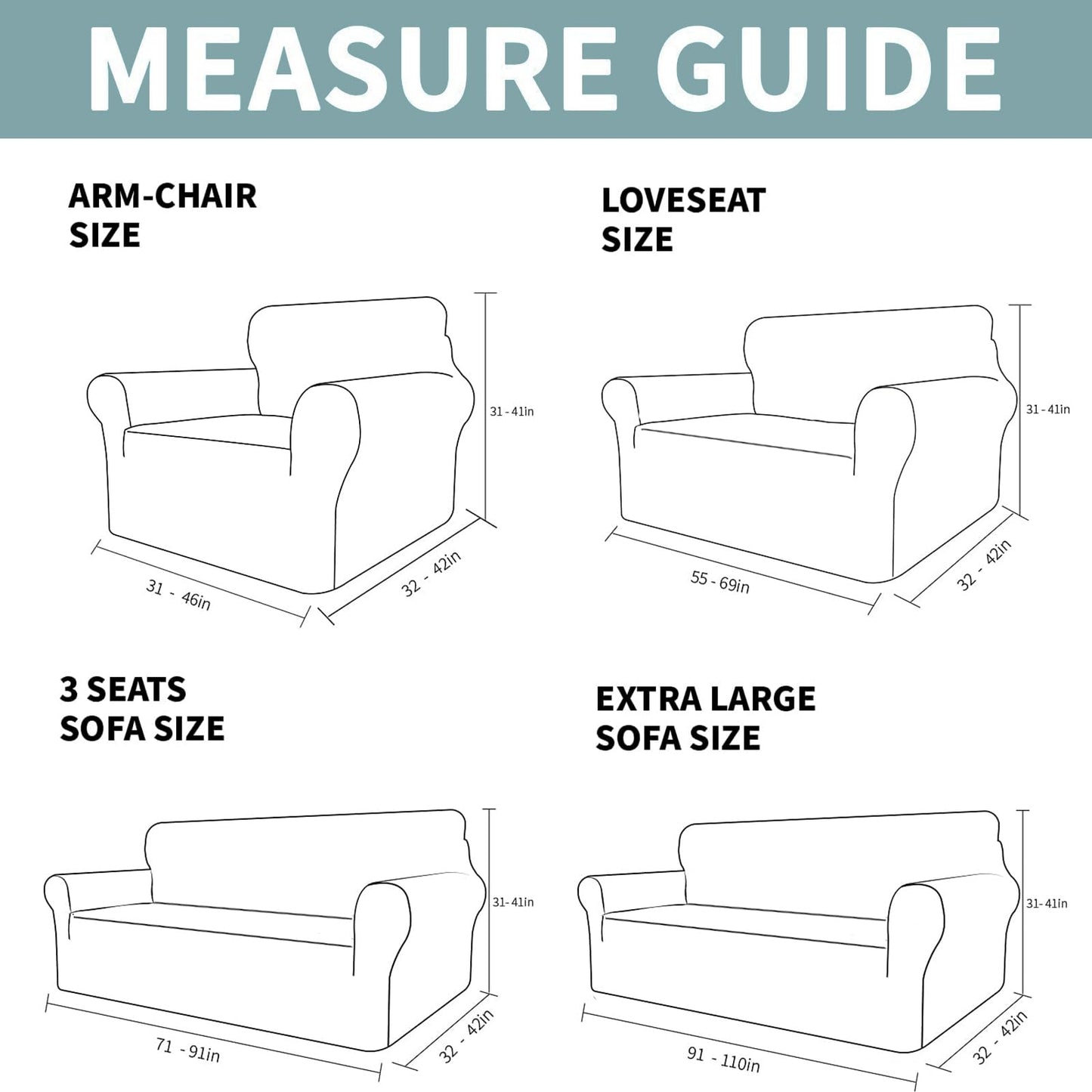 YEMYHOM Real Velvet Couch Covers for 2 Cushion Couch High Stretch 1 Piece Loveseat Slipcover for Pets Dogs Anti Slip Love Seat Sofa Slipcover Furniture Protector (55"-69", Dusty Blue)