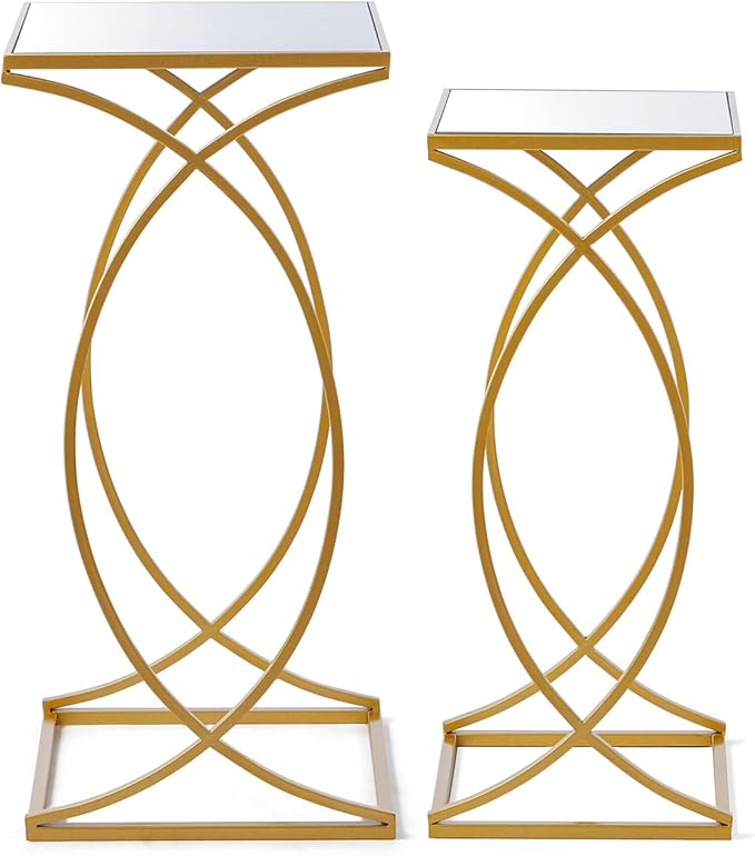 Glitzhome Nesting Side Tables, Coffee Tables Decorative Accent Tables