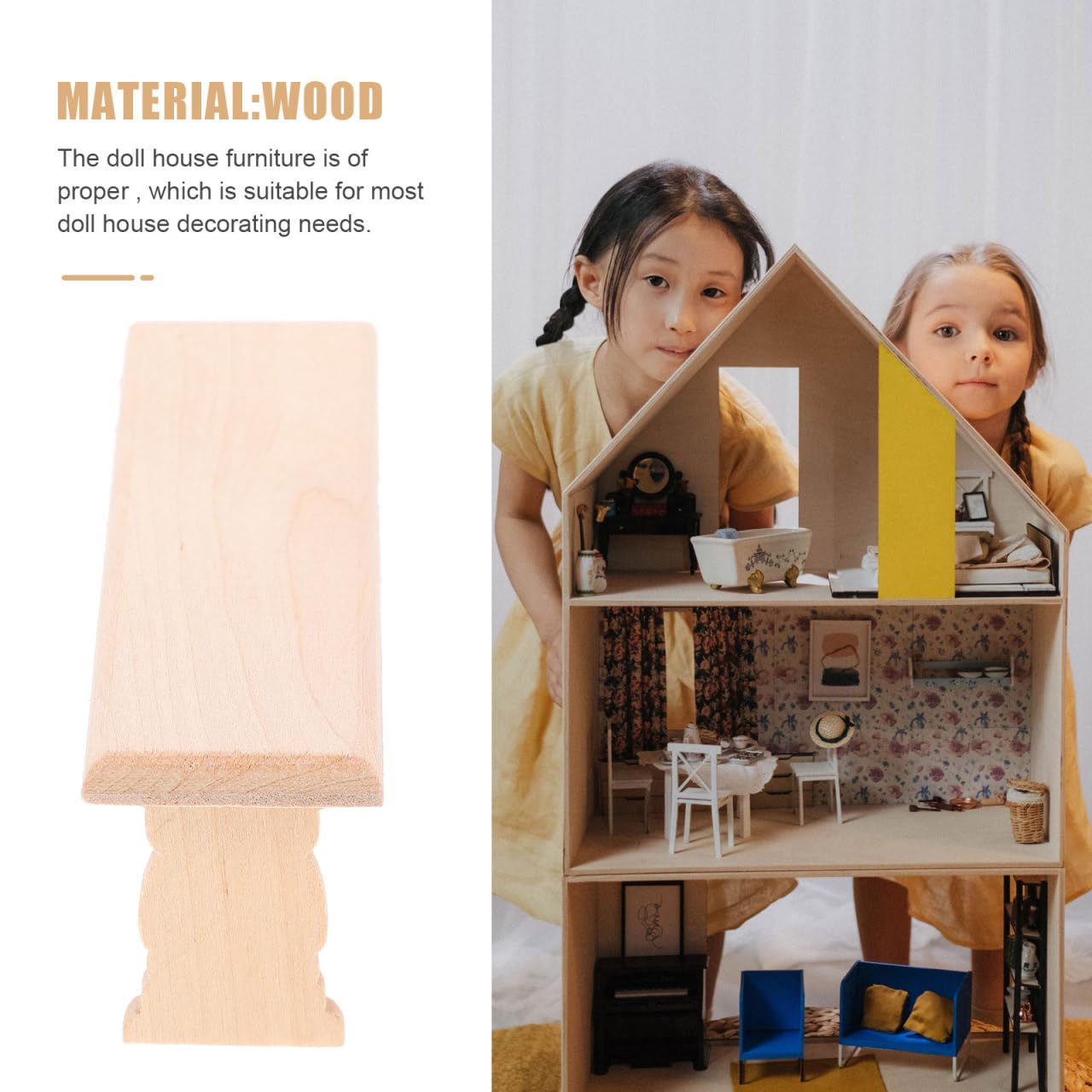 KESYOO Mini Wooden Bench Dollhouse Furniture Wooden Miniature Storage Bench for House Decor Accessory for Mini House and Landscape