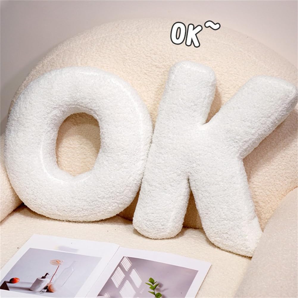 Shapeazy Letter Plush Pillow, Letter Hugging Throw Pillows, Decorative Initial Letter Shaped Throw Pillows for Bed Couch, Letter Pillows English Alphabet A to Z for Sofa Bedroom Living Room Decor (&)