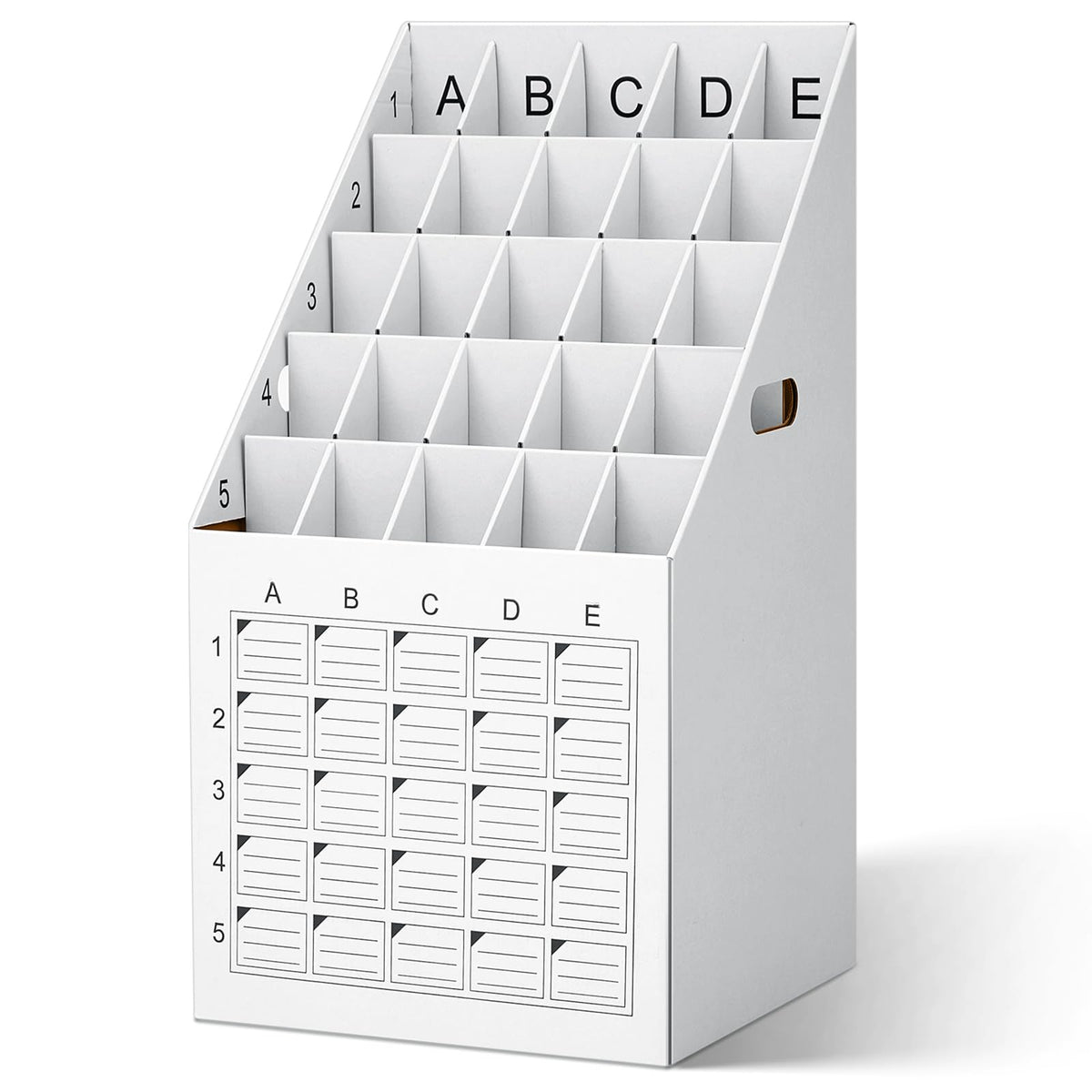 Menkxi 1 Pack 25 Slot Roll File Holder Vertical Blueprint Storage Organizer Corrugated Cardboard Roll File Cabinet Box with Labeling Grid for Office School Poster Map Gift Wrap Architectural Home