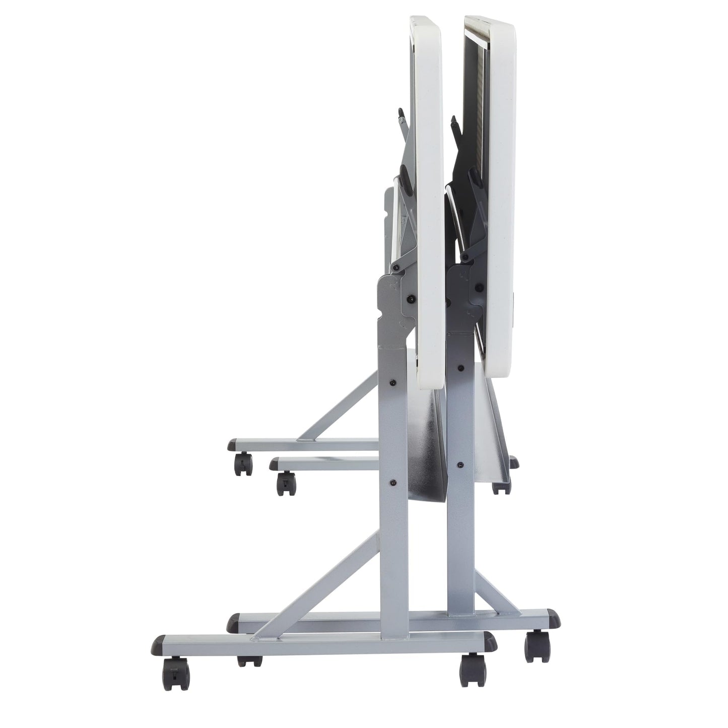National Public Seating NPS BPFT Series Flip-N-Store 72" W x 24" D Training Room Table, with Wheels, Speckled Gray (BPFT-2472)