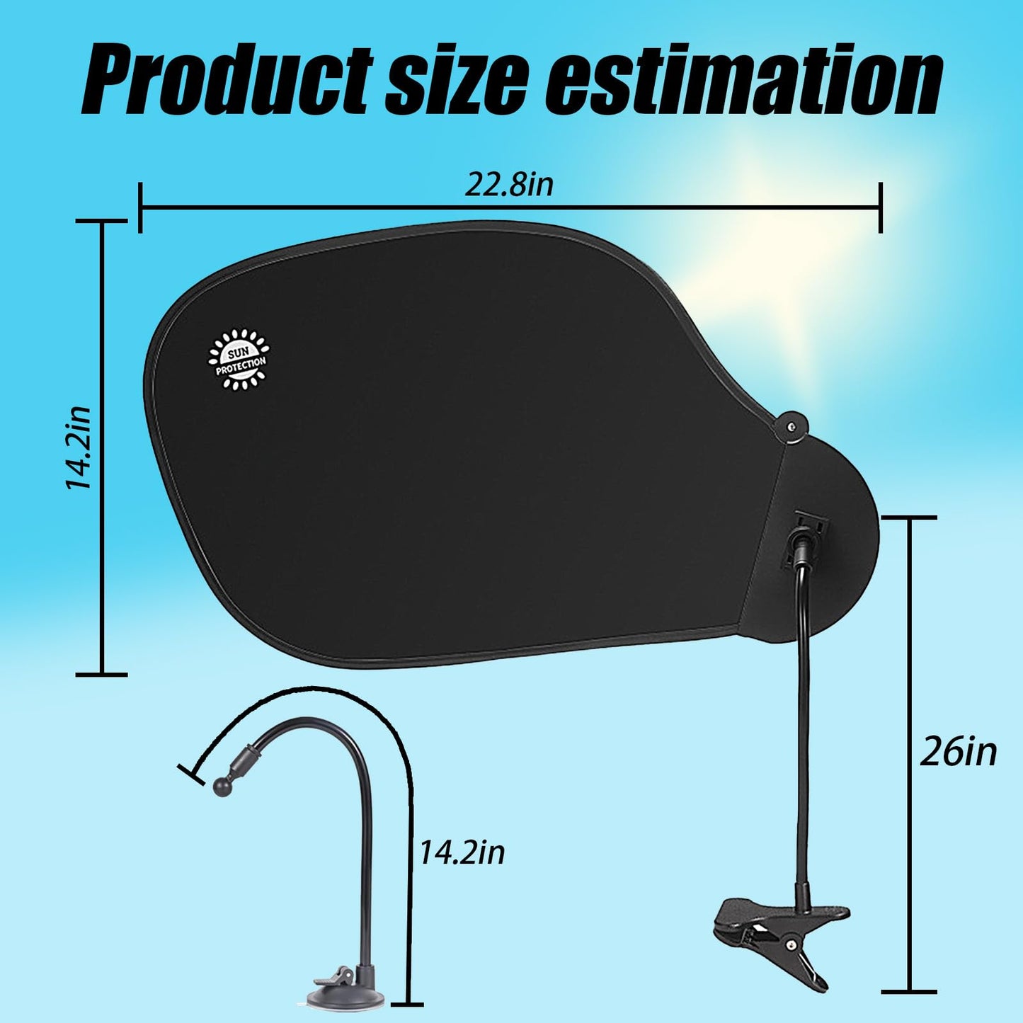 Adjustable Office Desk Shade for Cubicle to Block Light,2-in-1 Suction Cup & Clip Cubicle Shade,Portable Cubicle Light Shield for Cubicle to Block Light,Privacy Glare Reduction