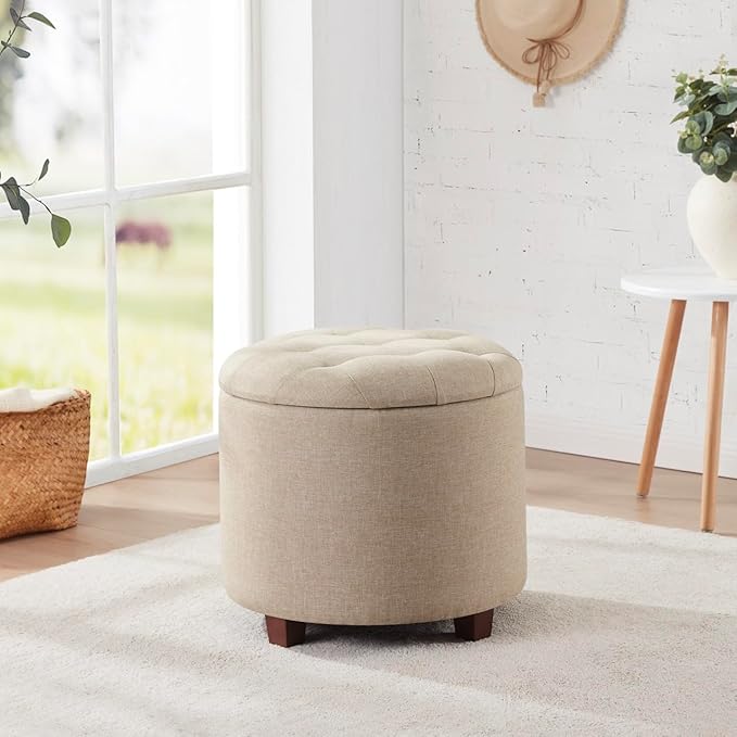 Ornavo Home Round Storage Ottoman