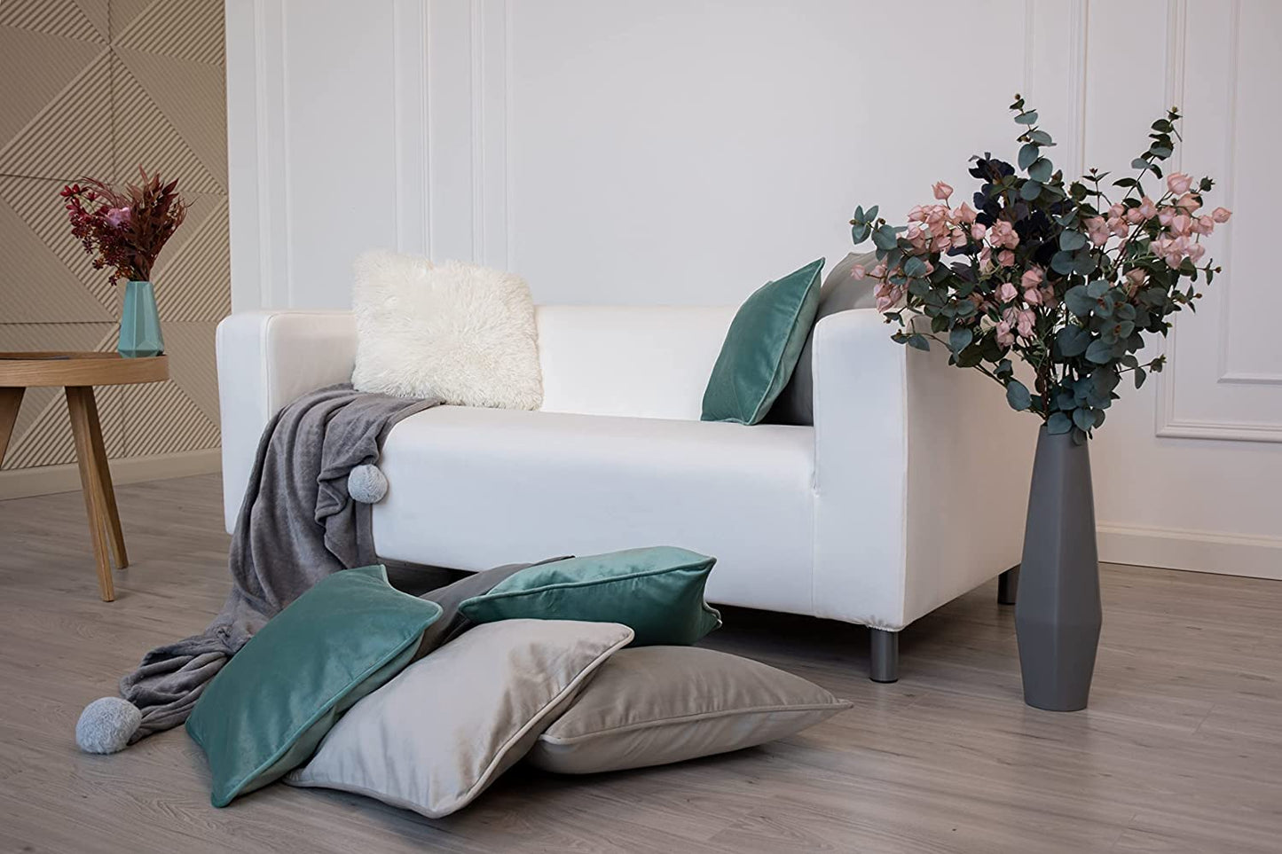 MASTERS OF COVERS Klippan Loveseat Slipcover for The IKEA 2 Seater Klippan Loveseat Sofa Cover Replacement-Cool White