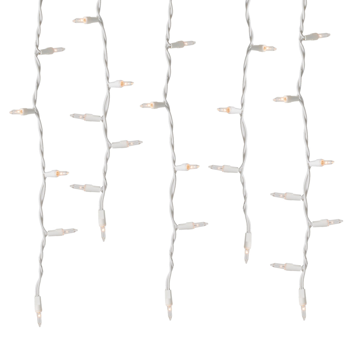 FGDECORJOIE Icicle Lights for Outdoor with White Wire 150 Count Incandescent 10 Feet Length Indoor/Outdoor, Patriotic Christmas Party Festival Bar