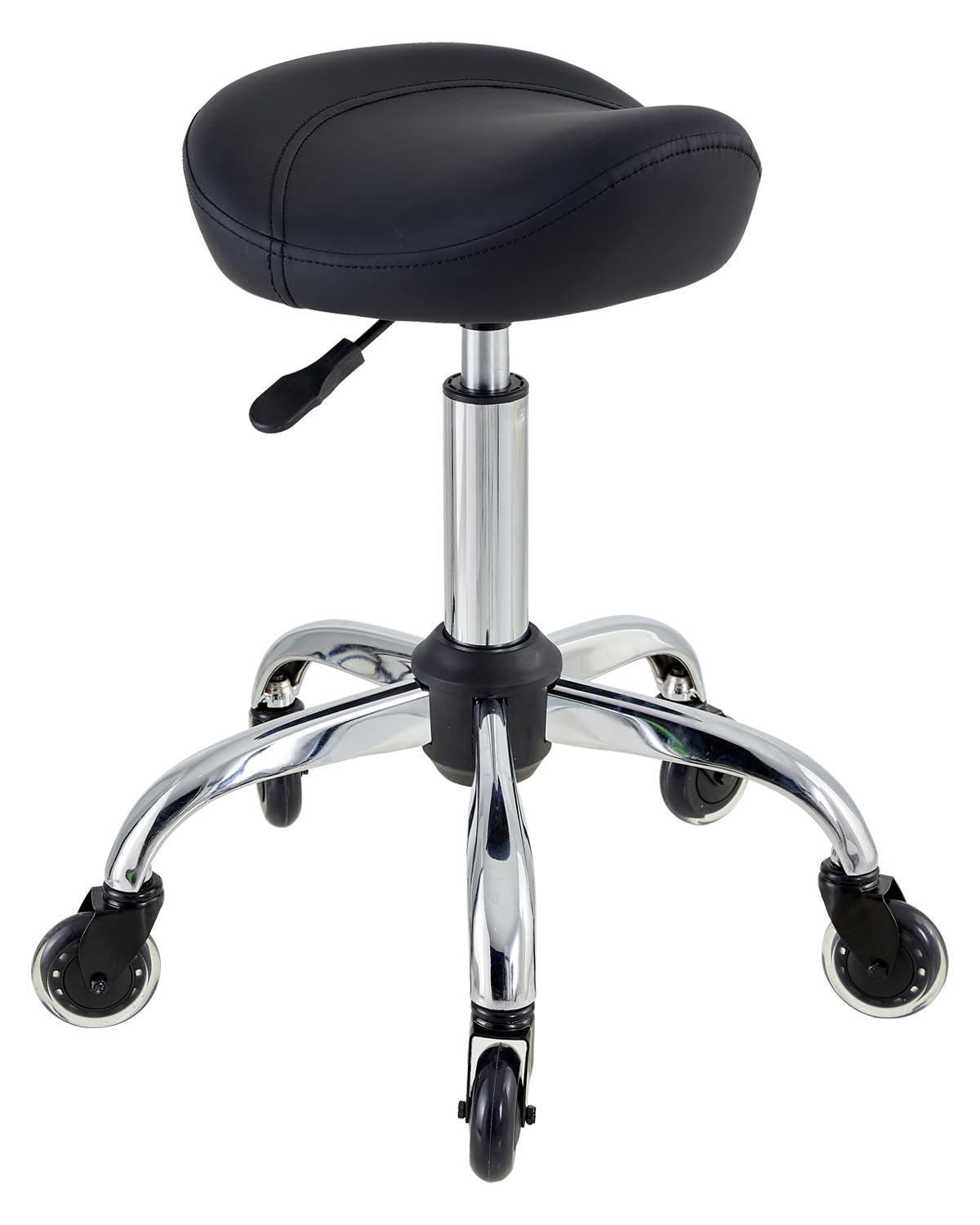 Towning Saddle Stool Chair, Ergnomic Stool with Wheels, Rolling Salon Stool Chair with Comfortable Seat Padding, Height Adjustable Saddle Chair for Hair Stylist Kitchen Spa Drafting Office Home