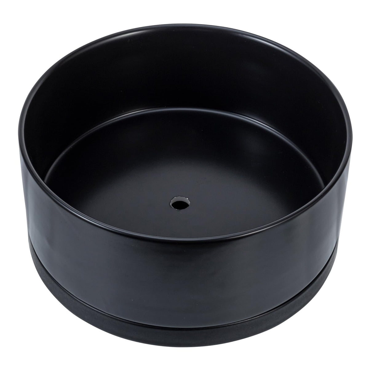 MyGift 8 Inch Black Ceramic Succulent Planter Pot - Decorative Flower Plant Bowl with Removable Saucer