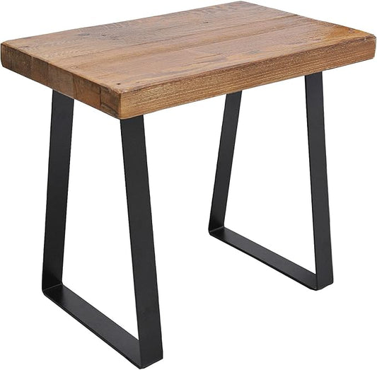 Home Soft Things Natural Old Pine Wood Rectangle Entryway Bench, Sturdy Hand