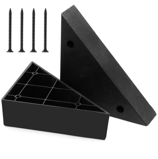 Hordion 8PCS Triangle Couch Legs Replacement, Plastic Furniture Legs Black Sofa Feet with Screws for Chair Coffee Table Cabinet, 5.71"×5.71"×1.6"