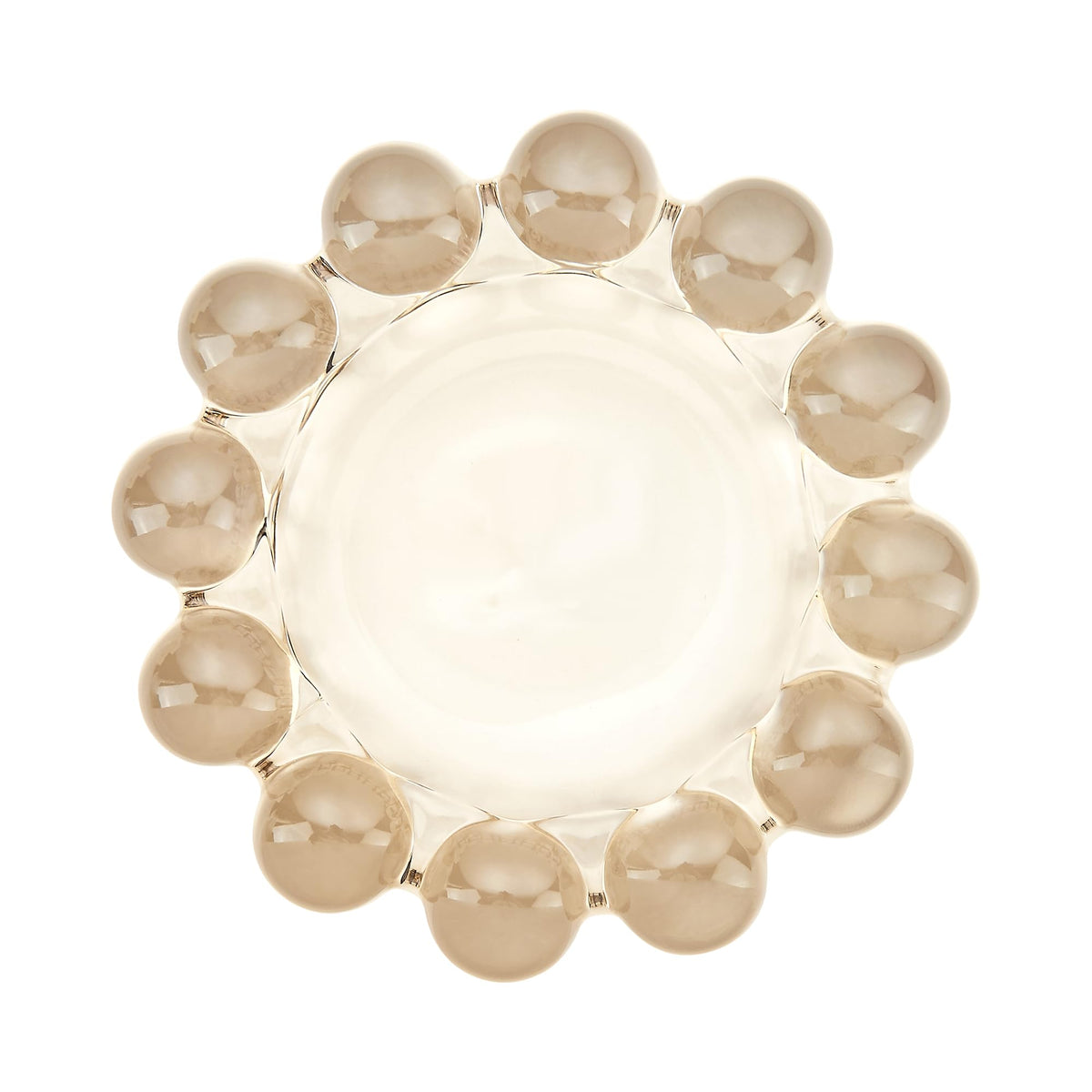 CABDM Chic Smoky Glass Candle Dish, 1 Pack Modern Bubble Candle Holder for Small Candles and Diffusers, Decorative Home Decor Accessorys