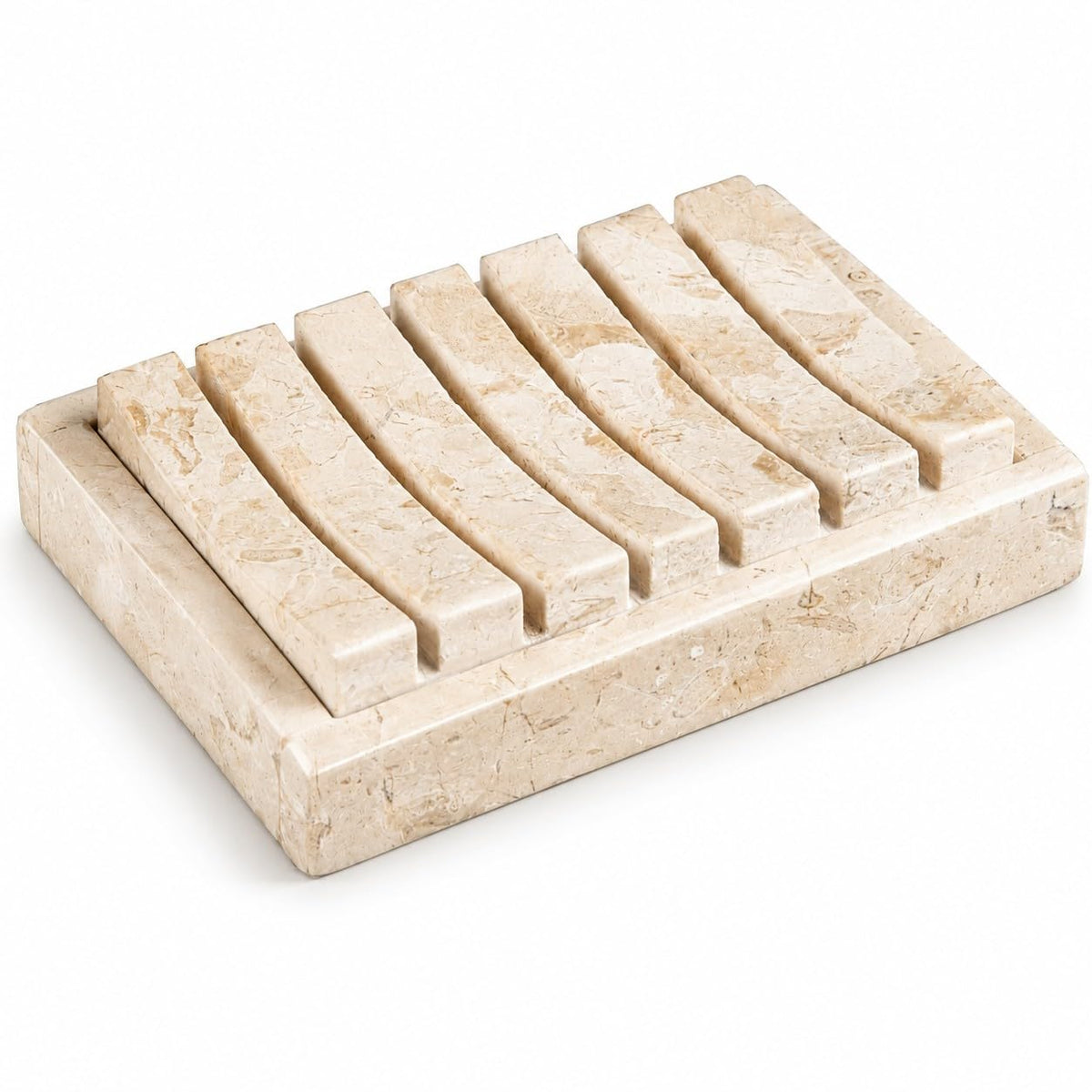 Creative Home Natural Champagne Marble Soap Dish, Beige, 5.2" x 4"
