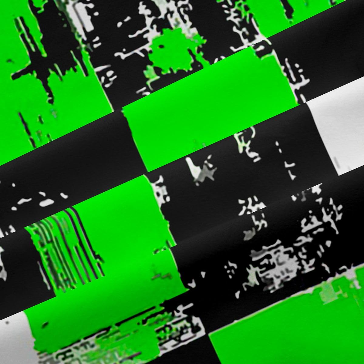 Feelyou Abstract Blackout Curtains Green Black White Darkening Drapes for Bedroom Room Decor Buffalo Check Plaid Thermal Insulated Shades Geometric Window Treatments, 2 Panels 38 x 45 Inch