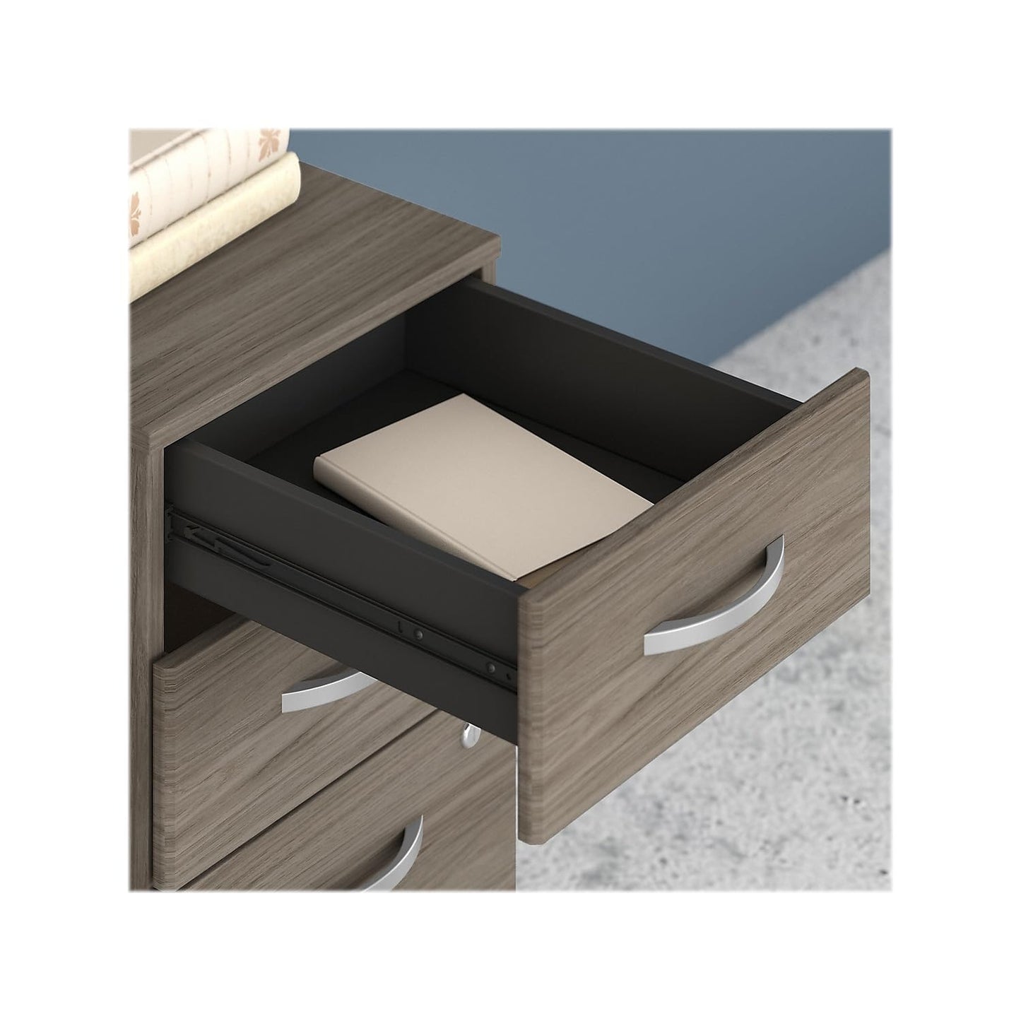 Bush Business Furniture Echo L Shaped Desk in Pure White