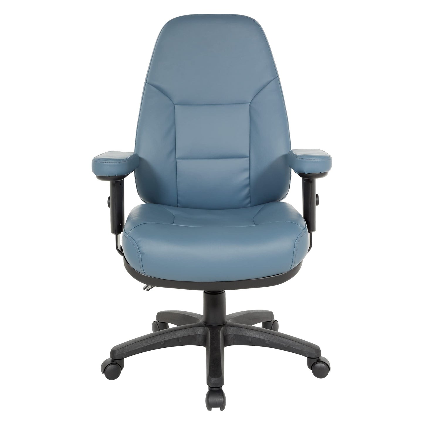 Office Star EC Series Professional Executive Ergonomic High Back Office Chair with Dual Function Control, Padded Contour Seat and Adjustable Padded Arms, Dillon Blue