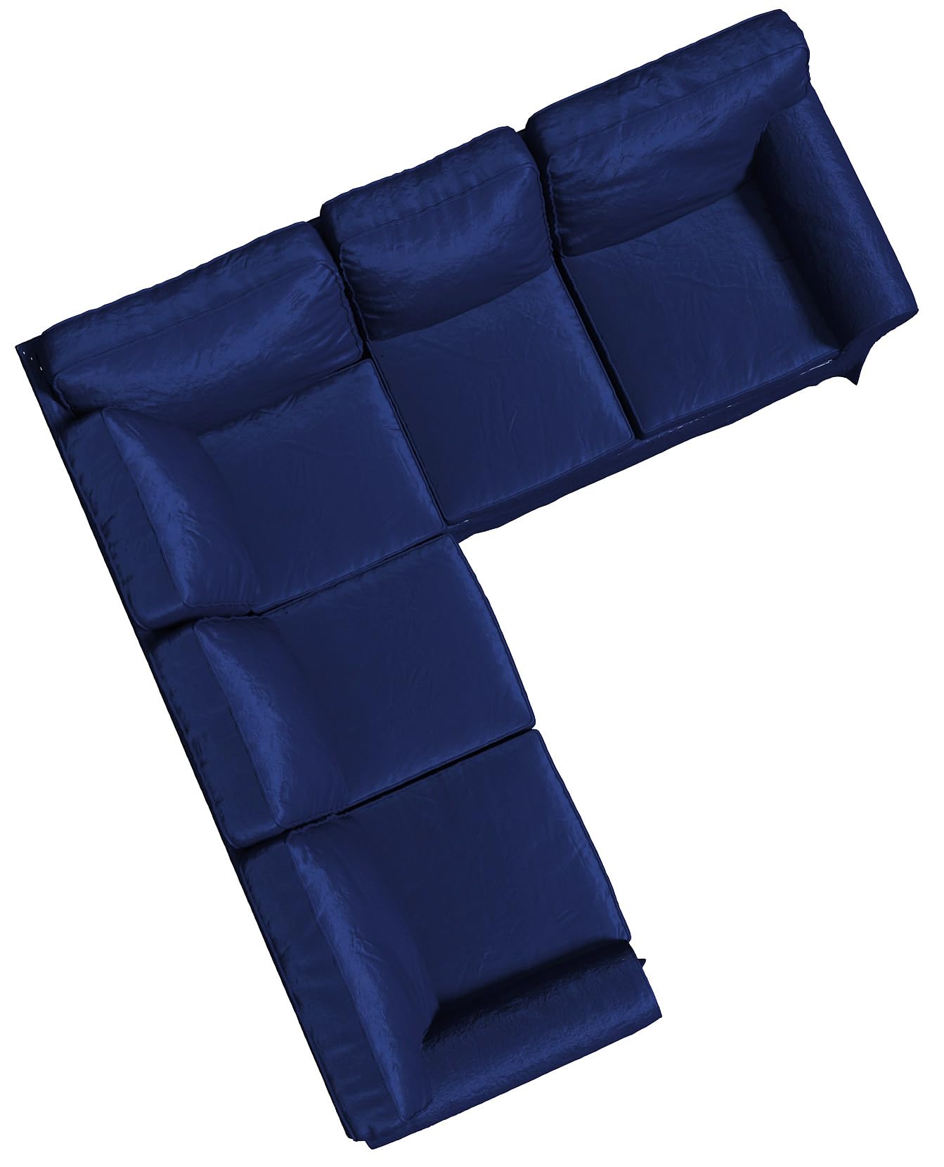 Velvet Pets Friendly Sectional Corner Sofa Covers Made Compatible with IKEA Ektorp 4 Four Seat Couch Sofa Slipcovers (Velvet Blue Ektorp 2+2)